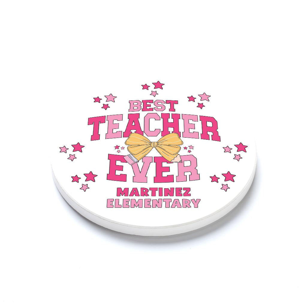 Ceramic Round Coaster-Classroom Coquette Martinez Elementary -1