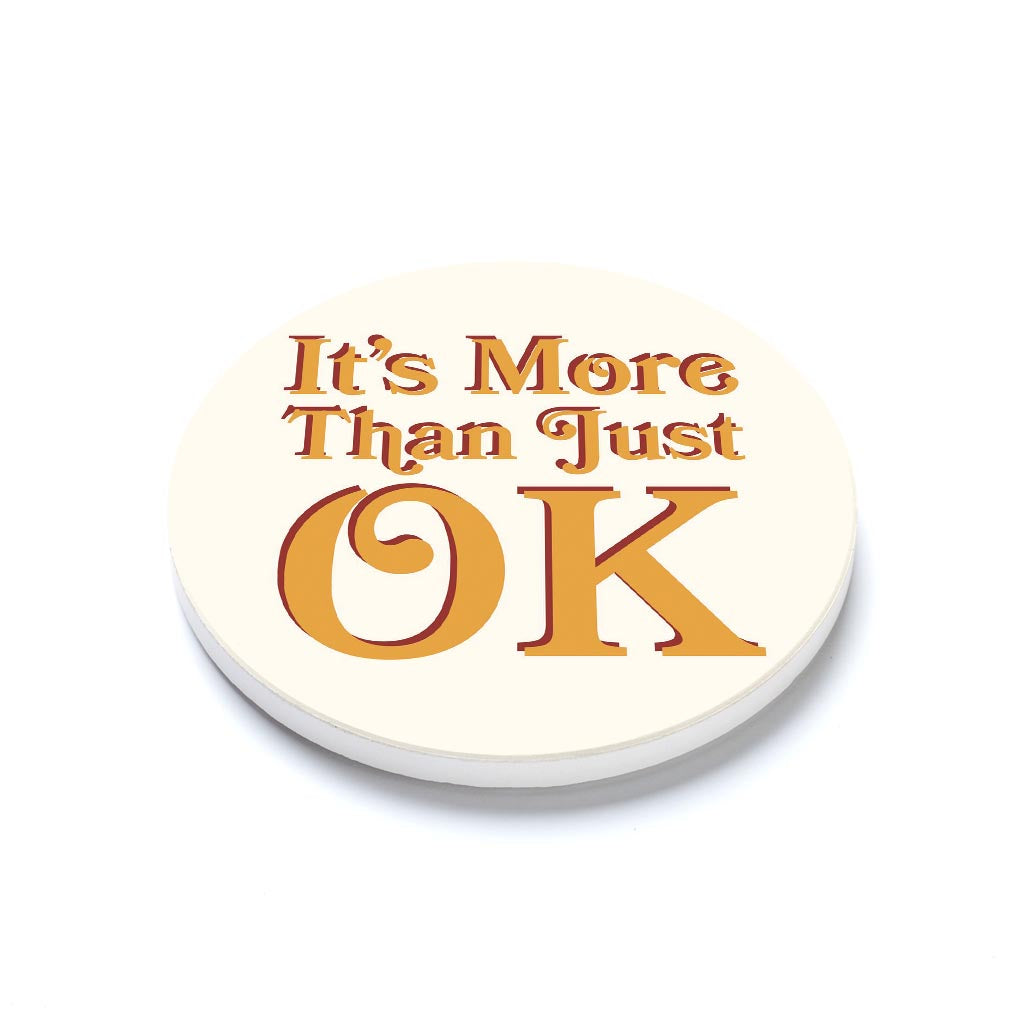 Ceramic Round Coaster-Modern Minimalist Oklahoma More Than Just OK