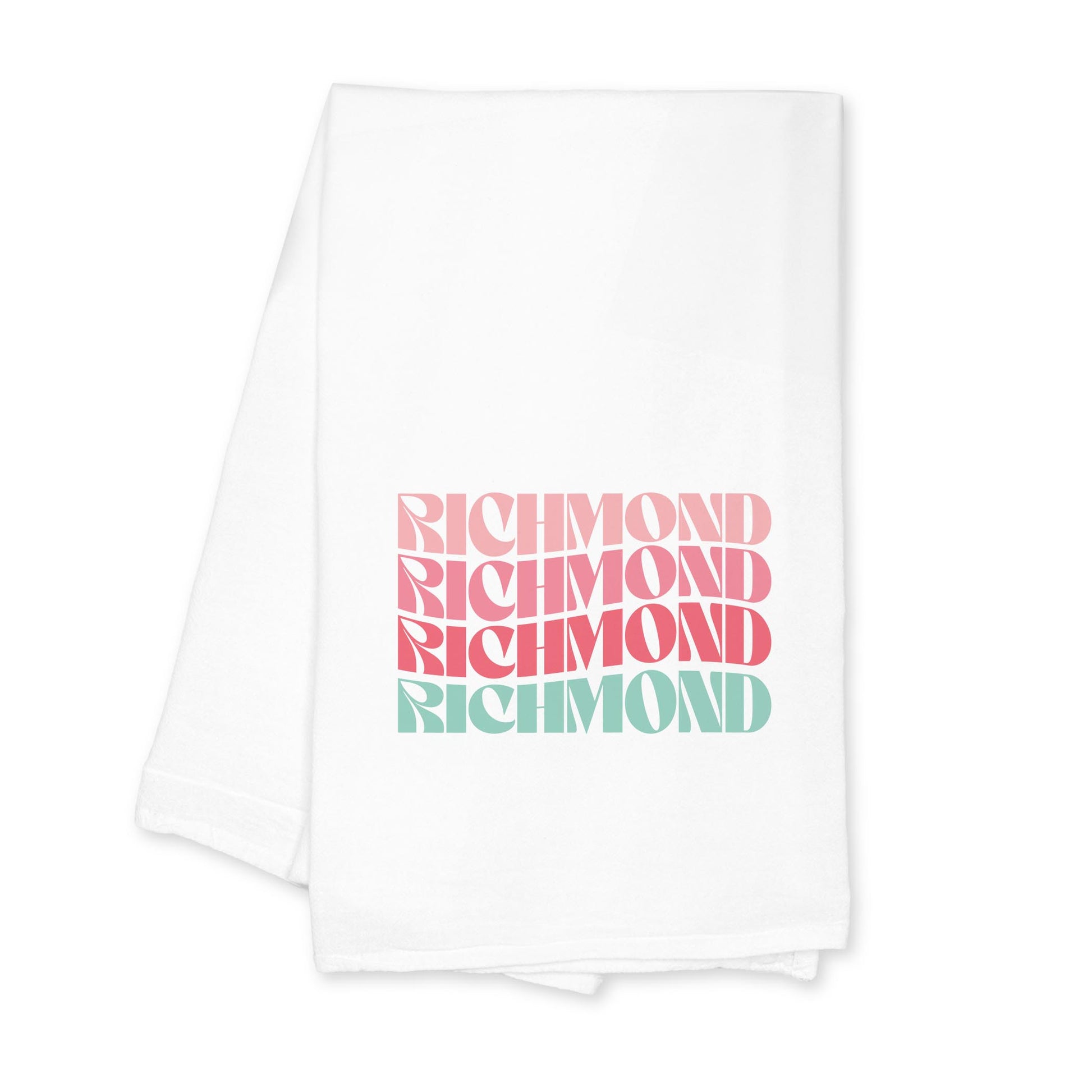 Cotton Tea Towel White-Retro Wave Richmond Virginia -0