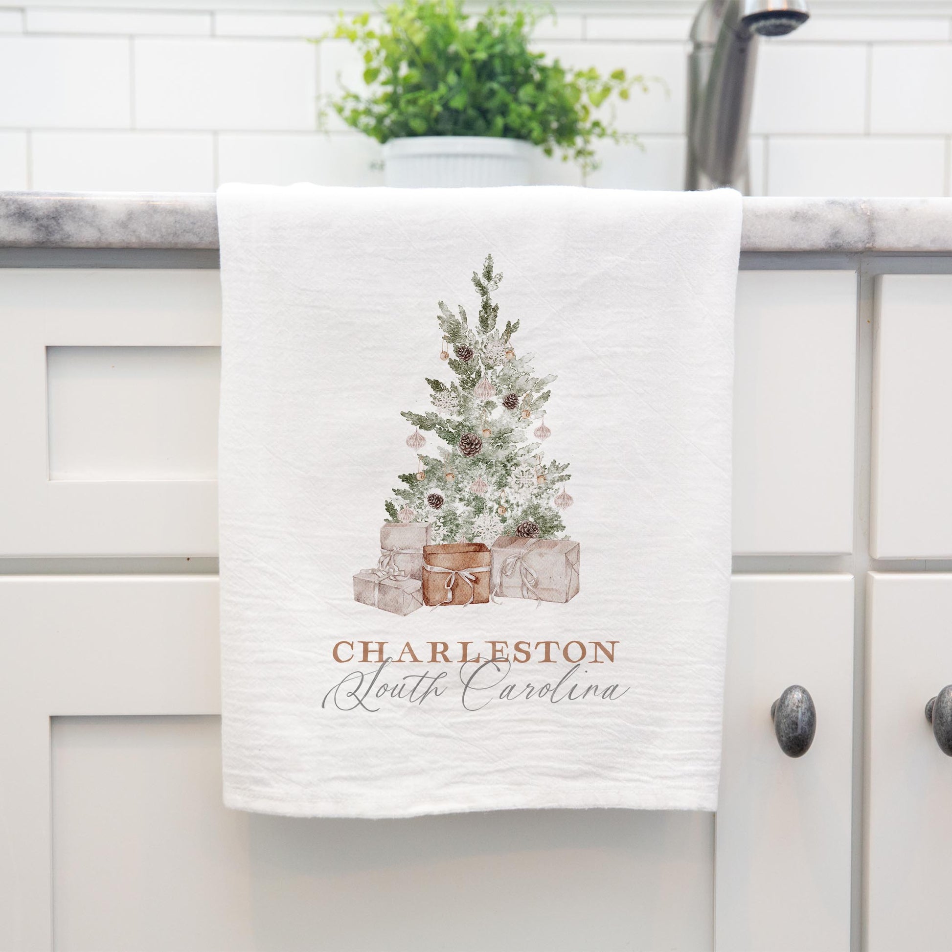 Cotton Tea Towel White-Crystal Cottage Charleston South Carolina -3
