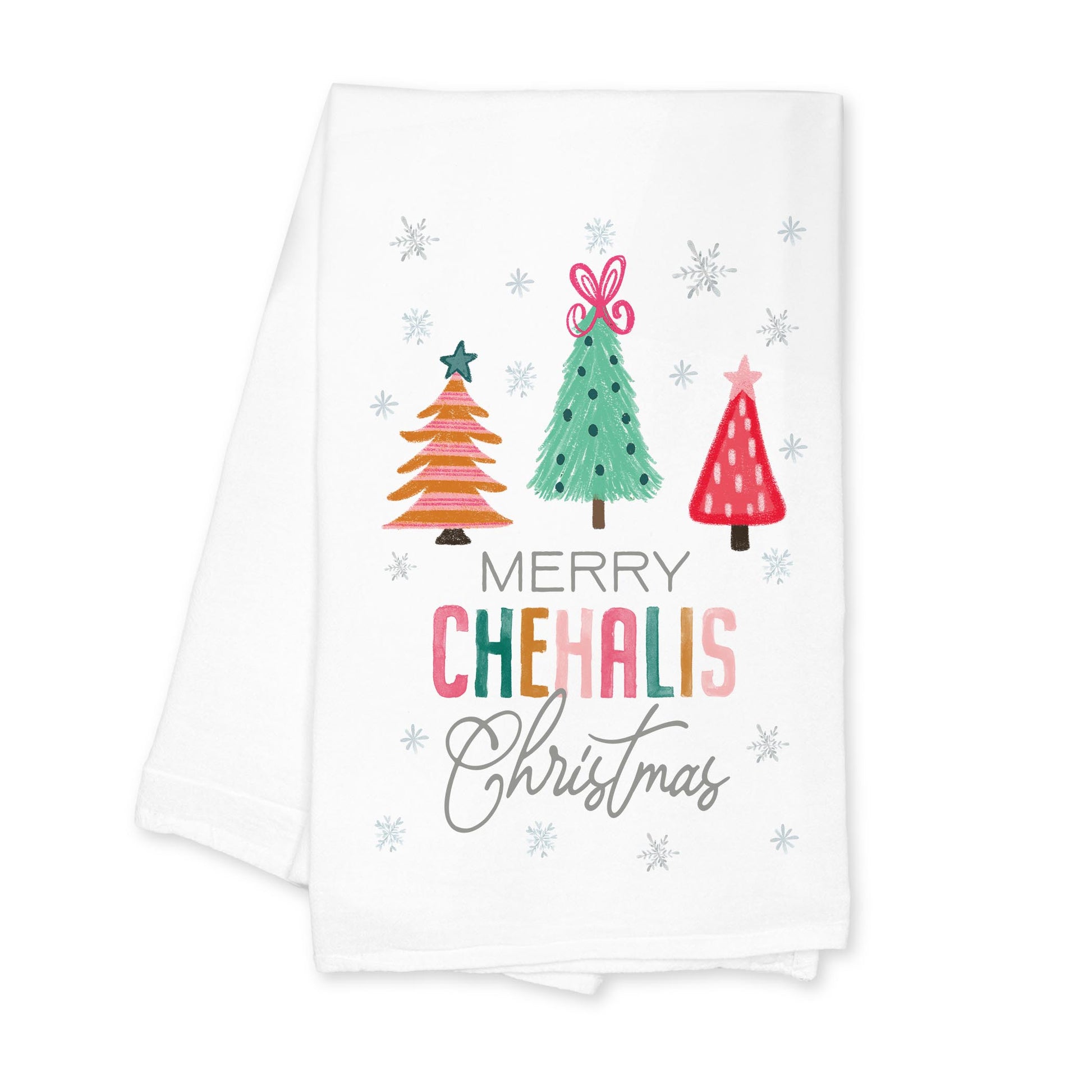 Cotton Tea Towel White-Whimsy Wonderland Bright Chehalis  -0