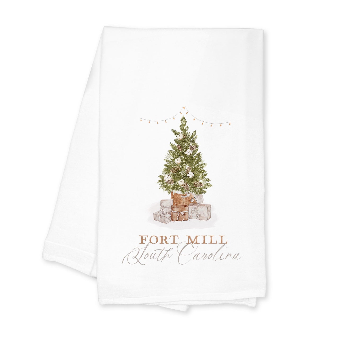 Cotton Tea Towel White-Cottage Tree Fort Mill South Carolina
