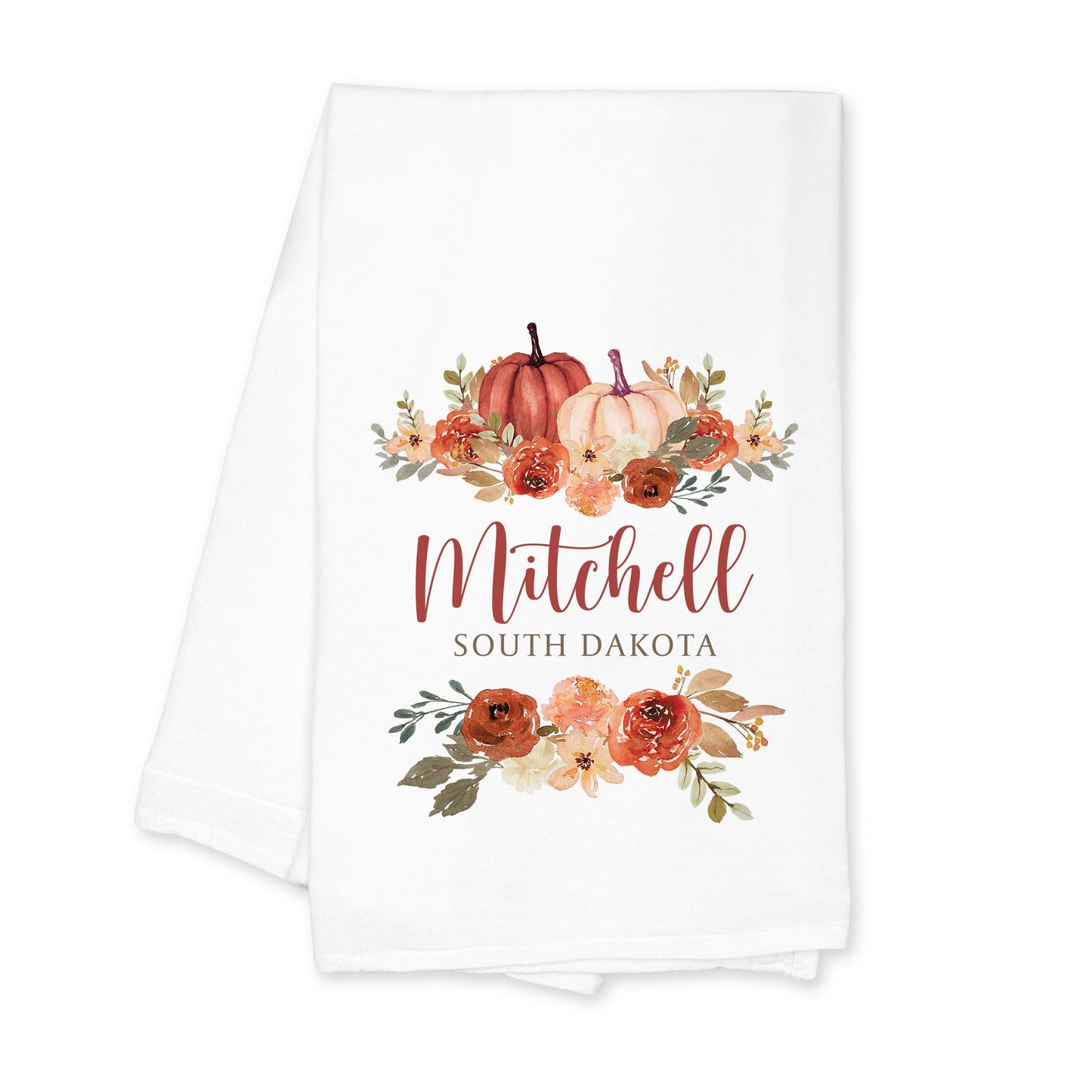 Cotton Tea Towel White-Fall & Harvest Mitchell South Dakota