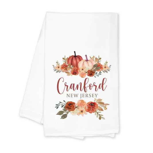Cotton Tea Towel White-Fall & Harvest Cranford New Jersey