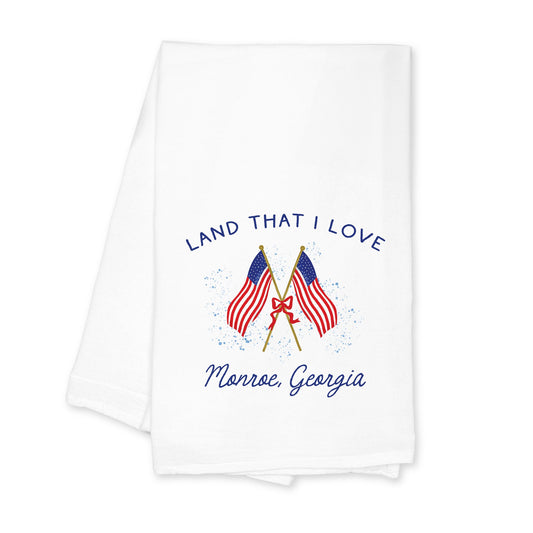 Cotton Tea Towel White-Land That I Love Monroe Georgia -0