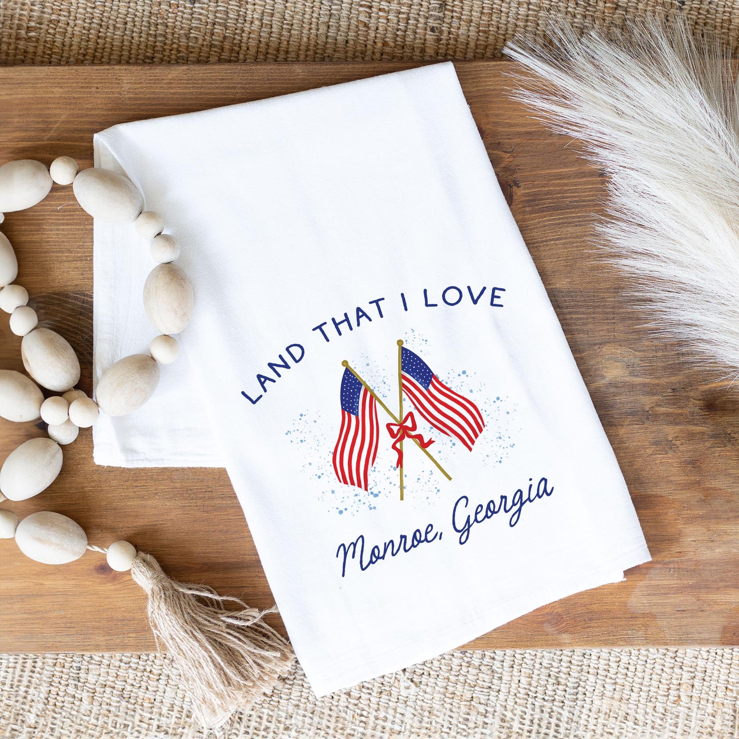 Cotton Tea Towel White-Land That I Love Monroe Georgia -1