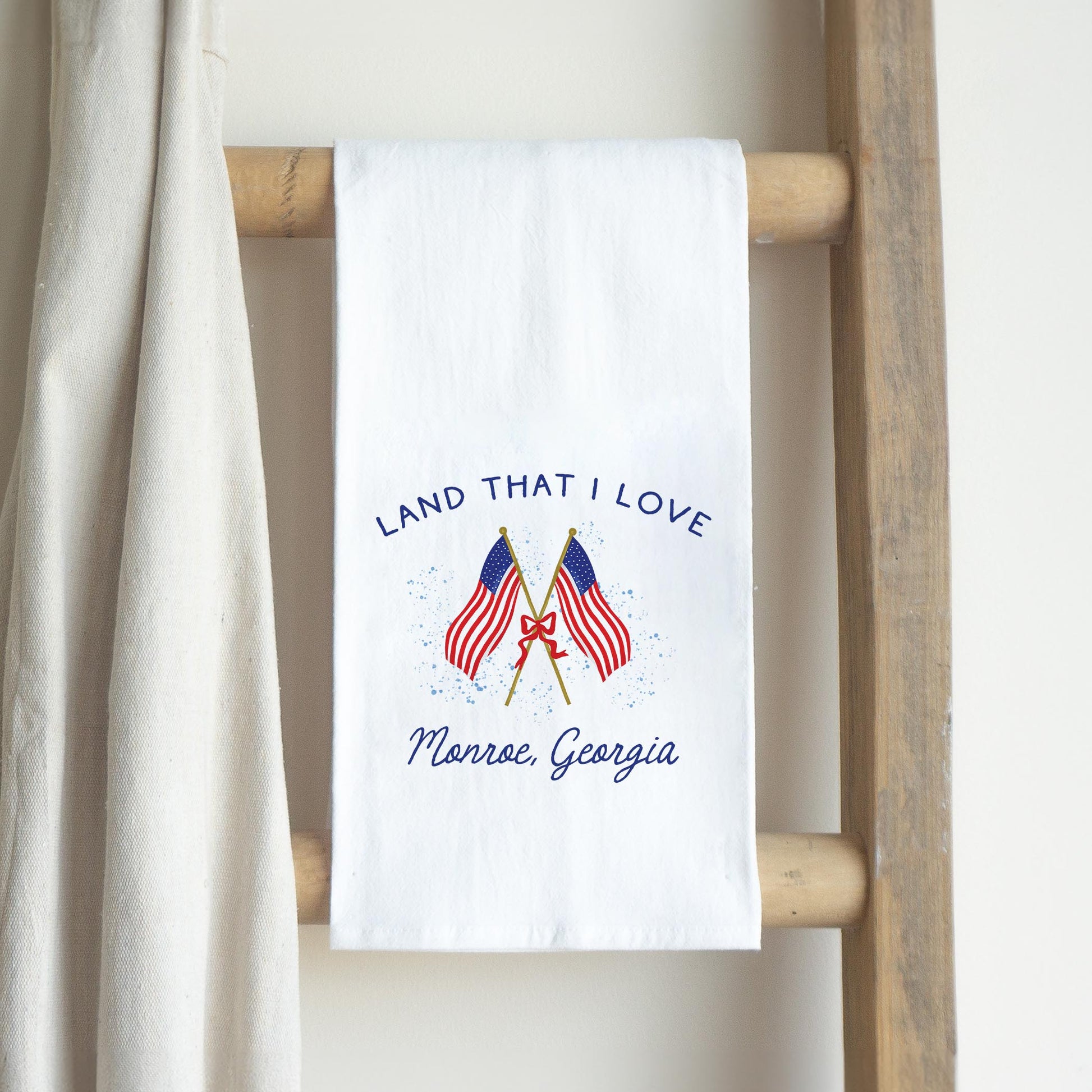 Cotton Tea Towel White-Land That I Love Monroe Georgia -2