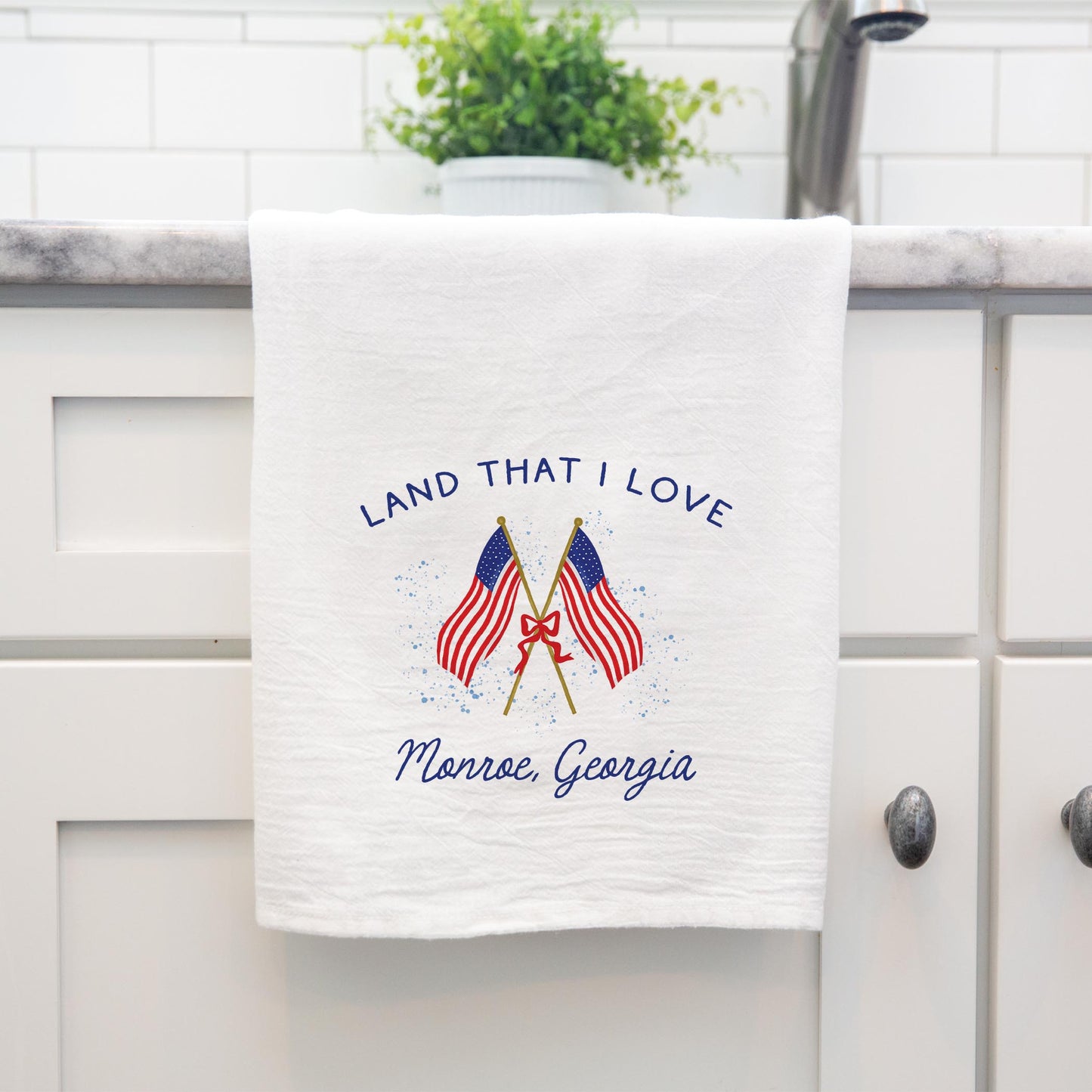 Cotton Tea Towel White-Land That I Love Monroe Georgia -3