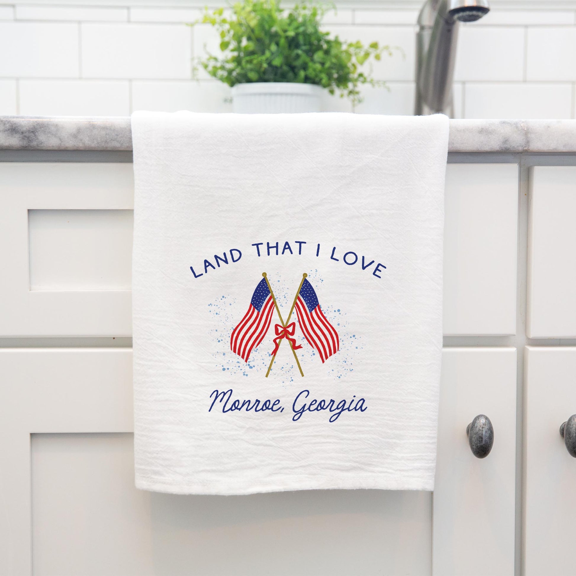 Cotton Tea Towel White-Land That I Love Monroe Georgia -3