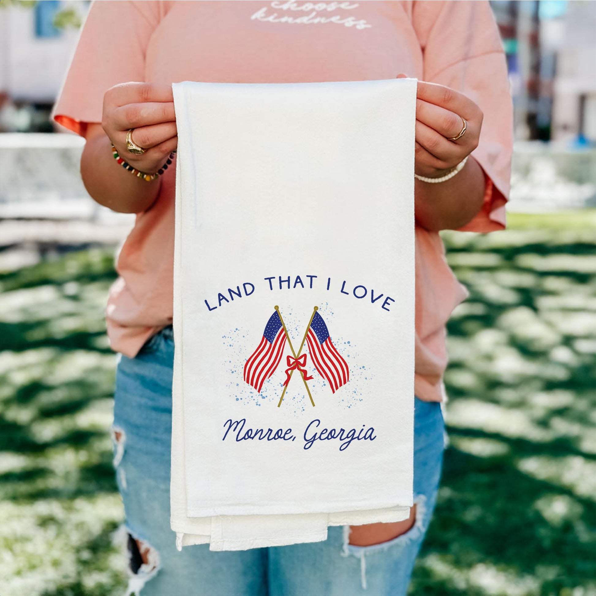 Cotton Tea Towel White-Land That I Love Monroe Georgia -4