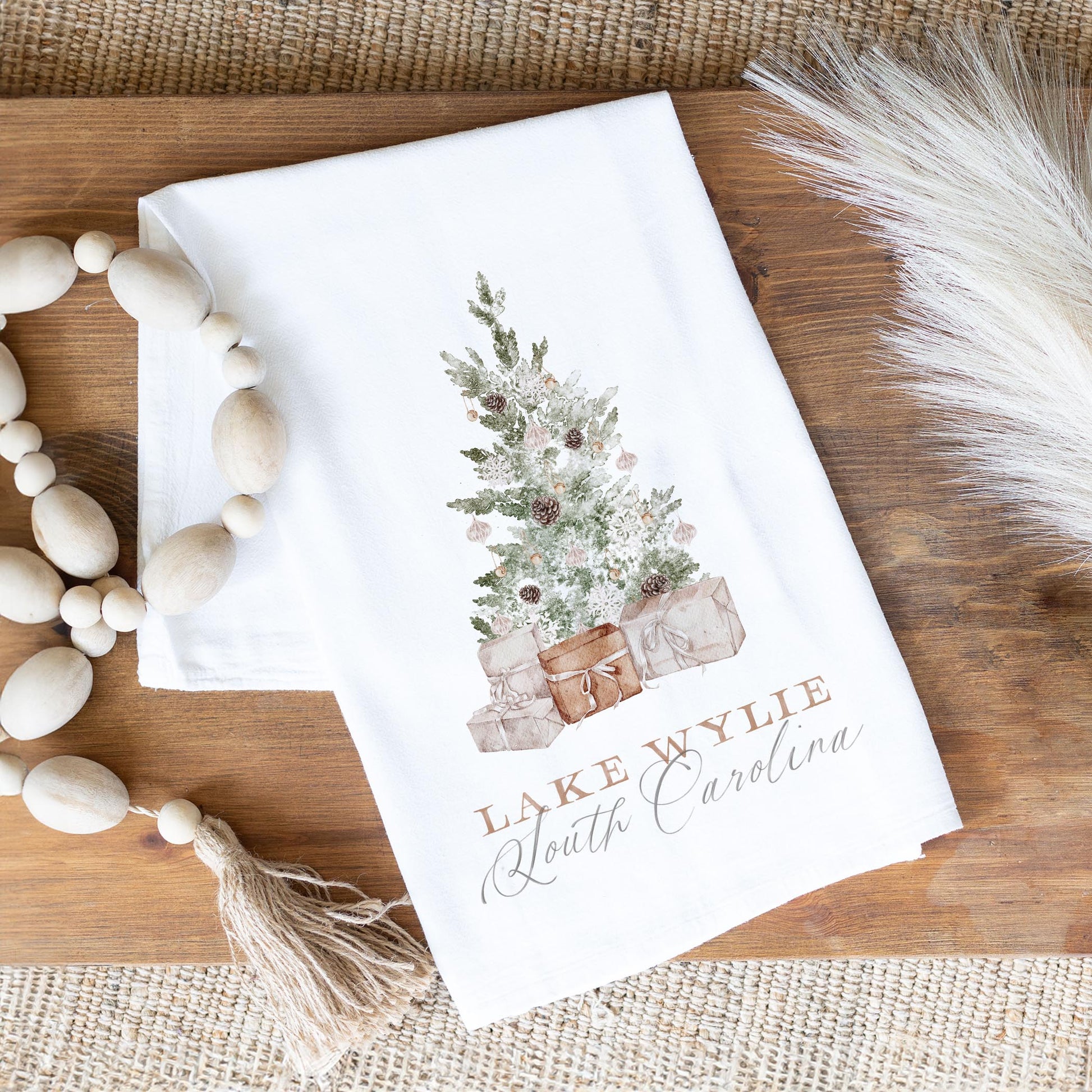 Cotton Tea Towel White-Crystal Cottage Lake Wylie South Carolina -1