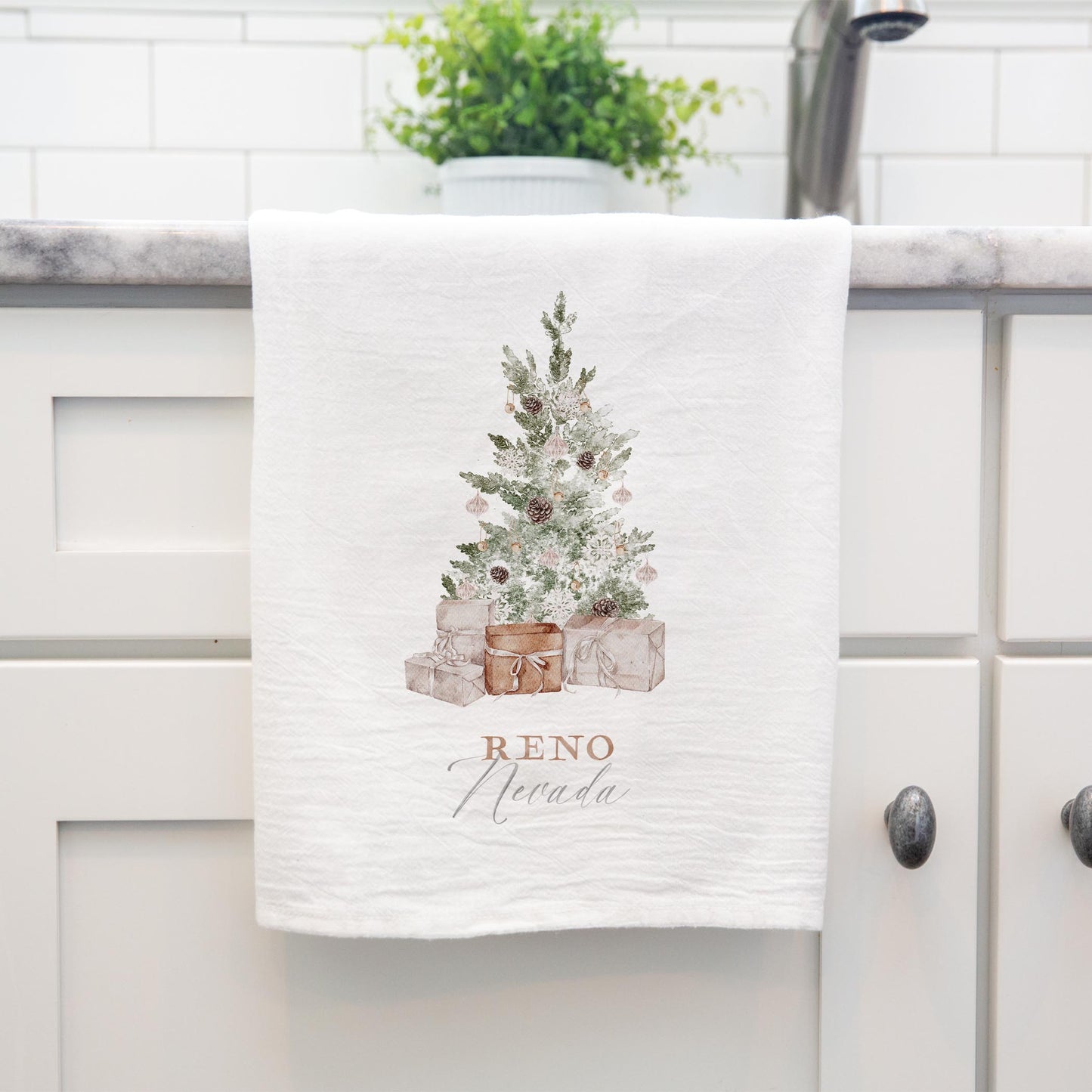Cotton Tea Towel White-Crystal Cottage Reno Nevada -3
