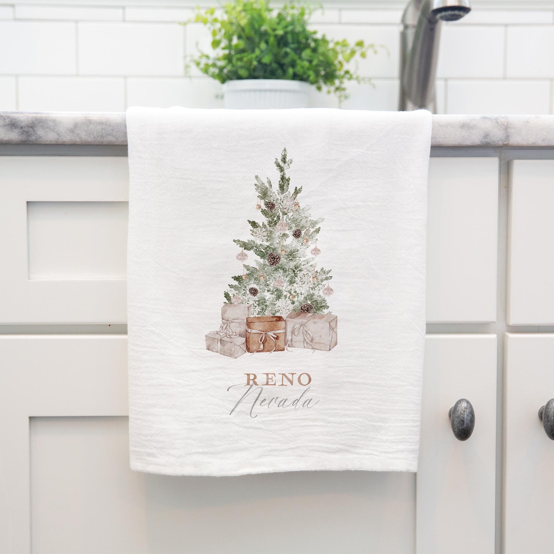 Cotton Tea Towel White-Crystal Cottage Reno Nevada -3