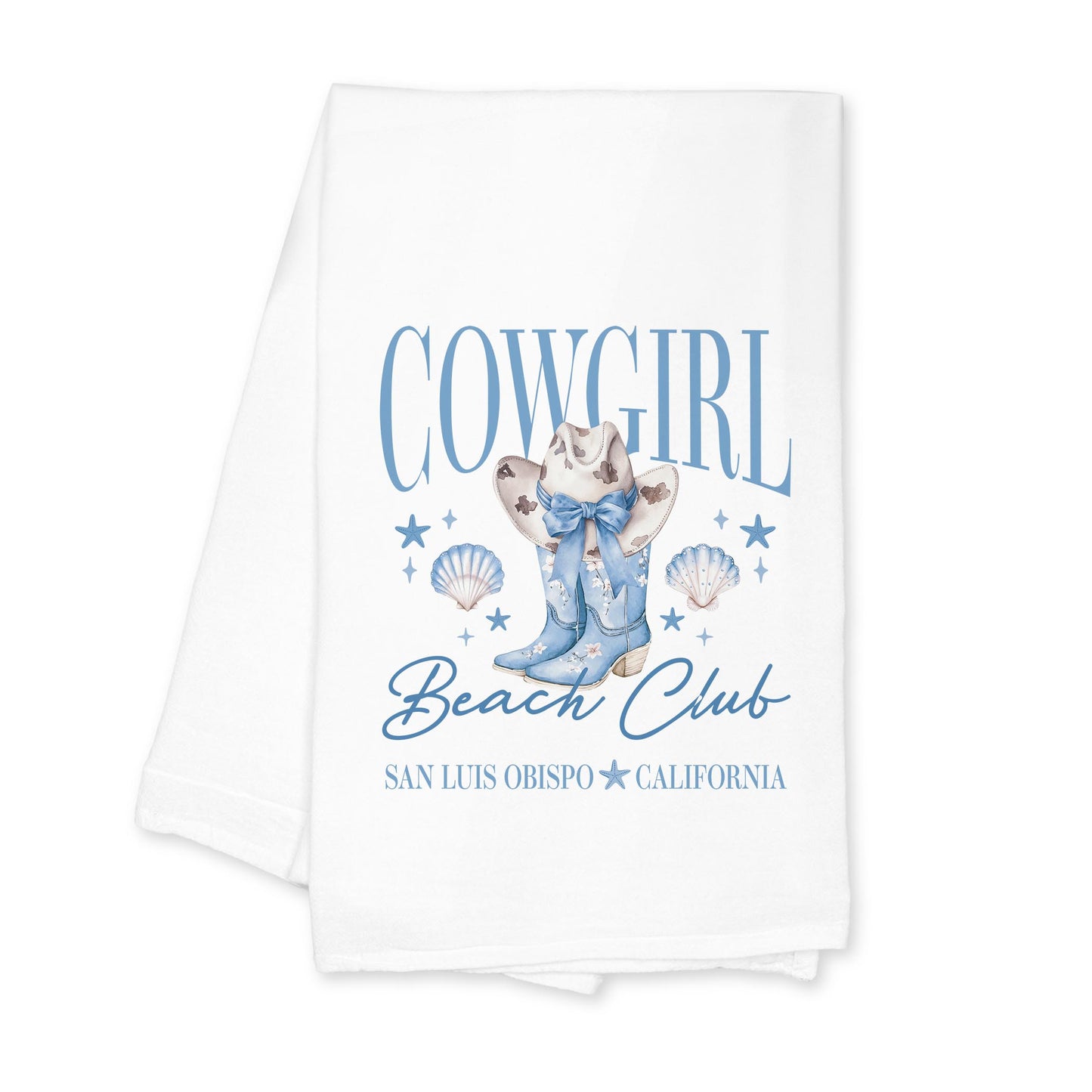 Cotton Tea Towel White-Love+Local Coastal Cowgirl -0