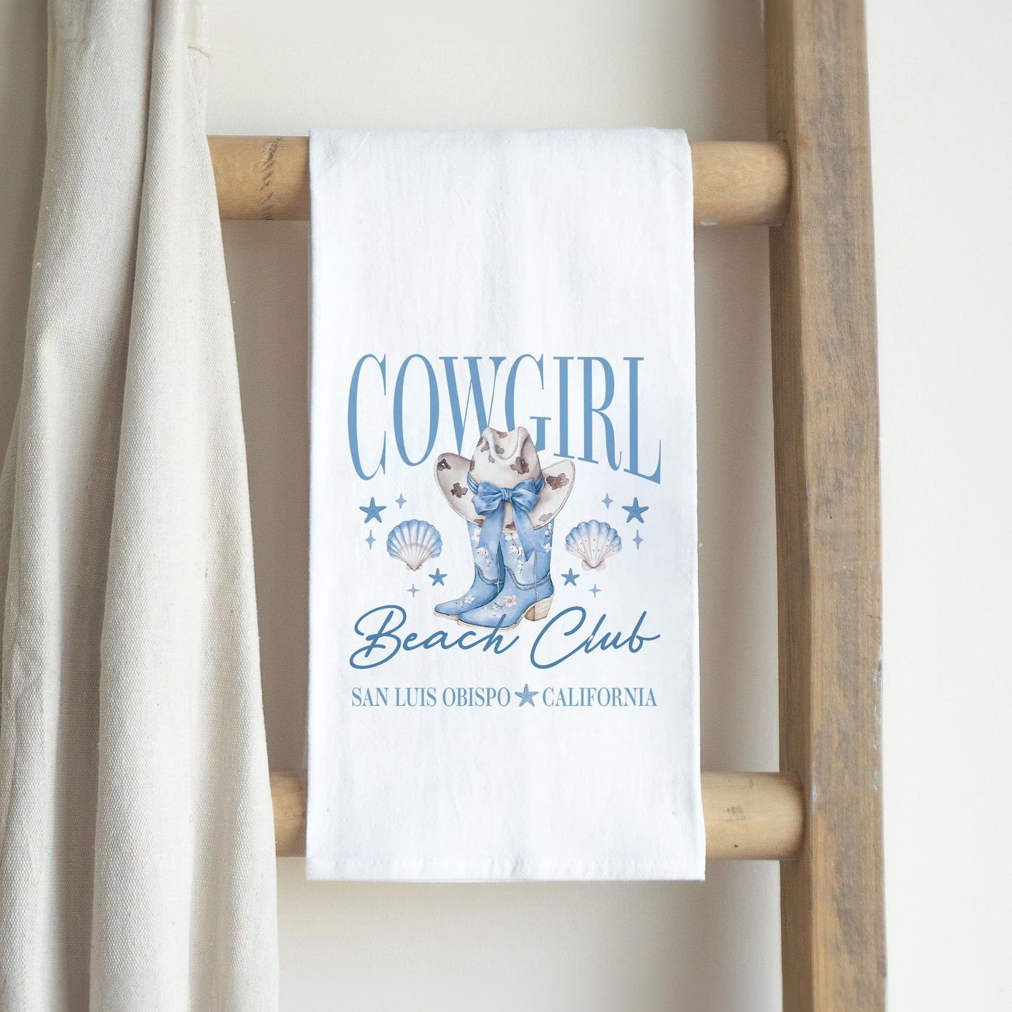 Cotton Tea Towel White-Love+Local Coastal Cowgirl -2