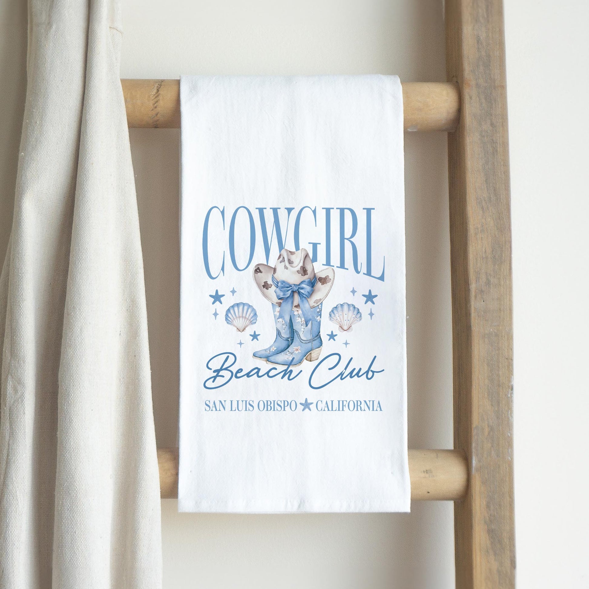 Cotton Tea Towel White-Love+Local Coastal Cowgirl -2