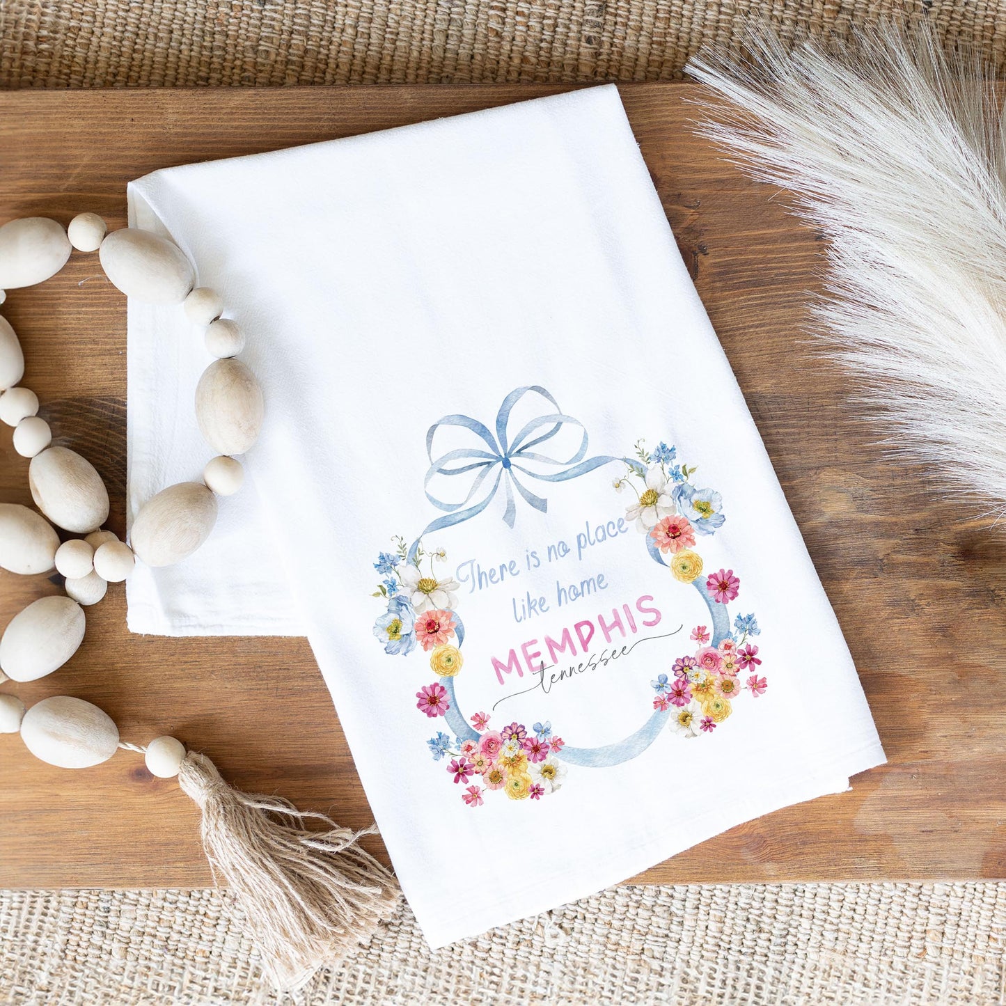 Cotton Tea Towel White-Love+Local Fantasy Garden -1