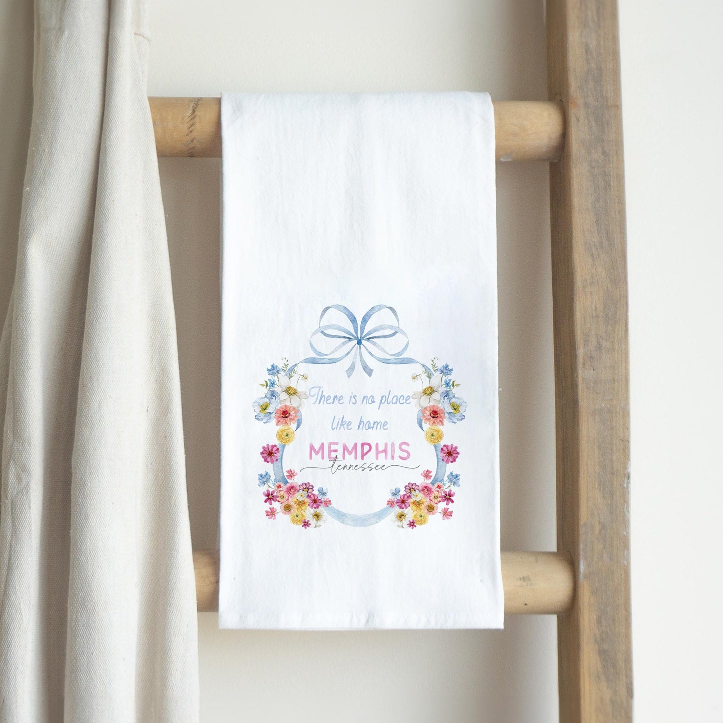 Cotton Tea Towel White-Love+Local Fantasy Garden -2