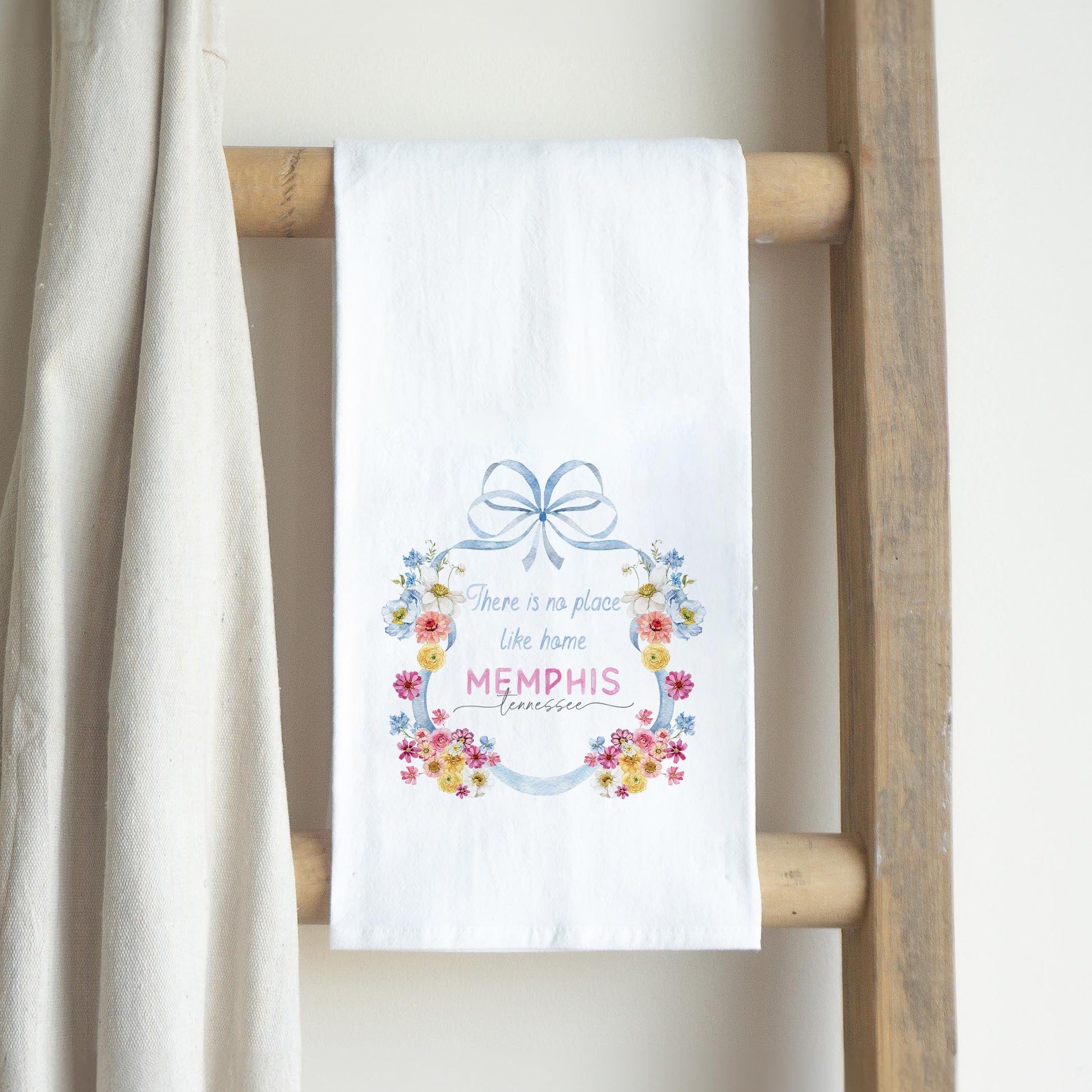 Cotton Tea Towel White-Love+Local Fantasy Garden -2