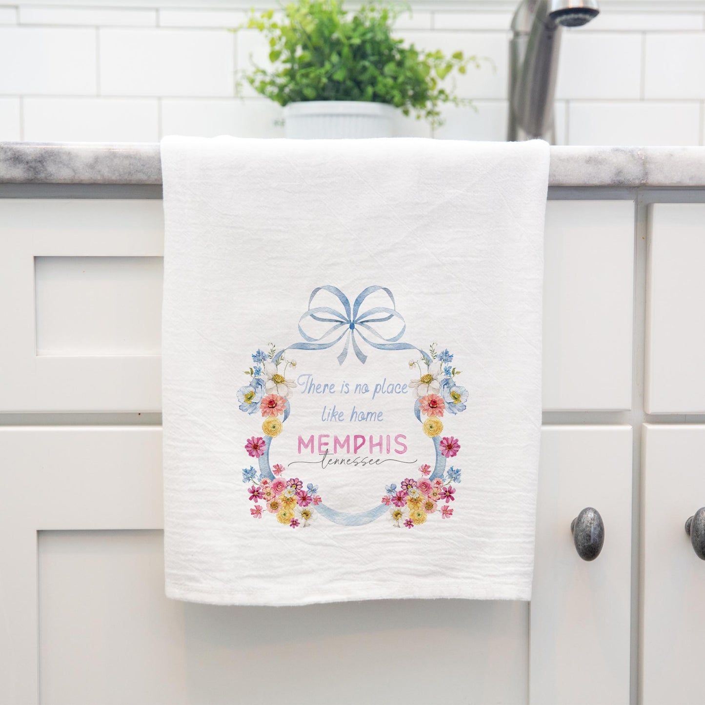 Cotton Tea Towel White-Love+Local Fantasy Garden -3