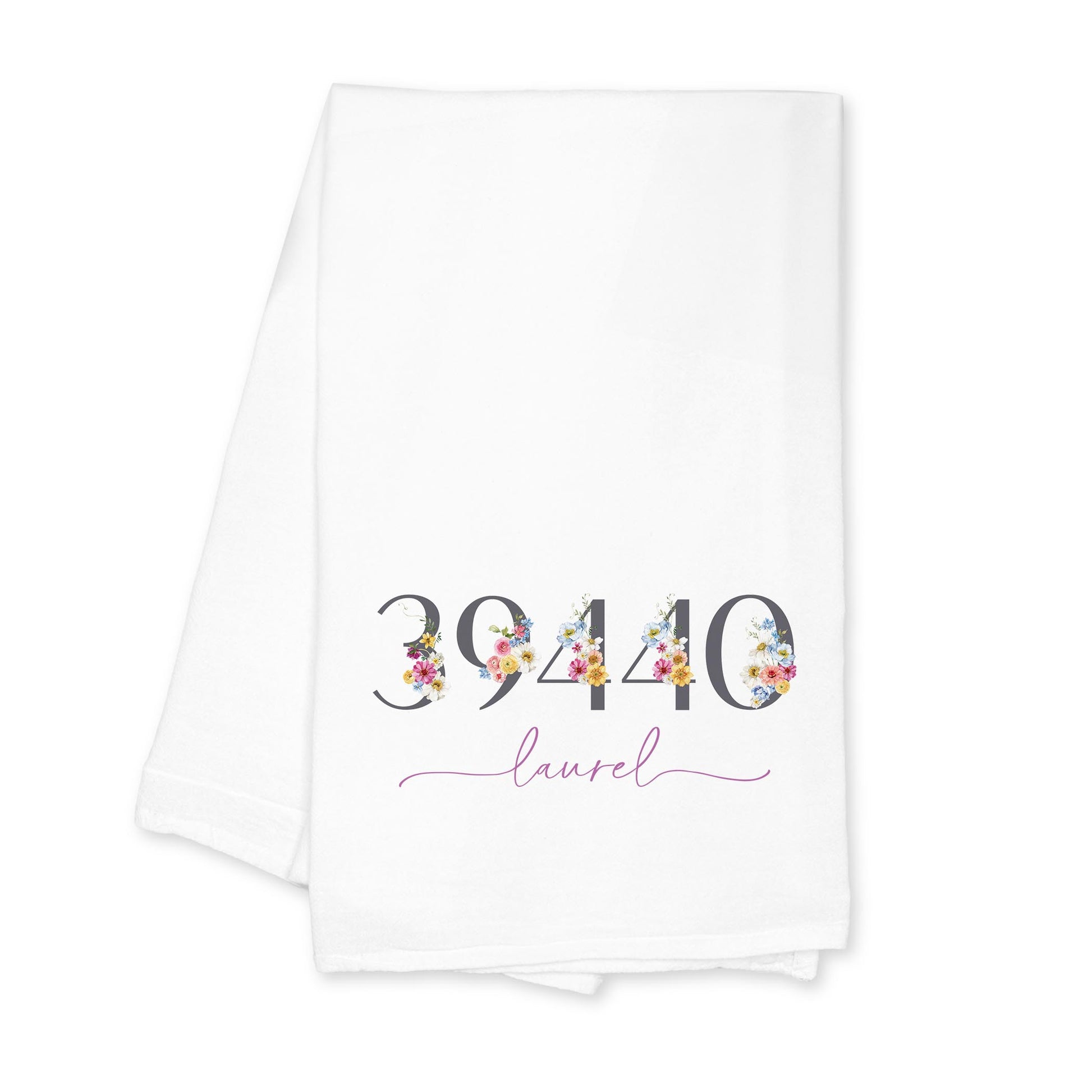 Cotton Tea Towel White-Love+Local Fantasy Garden Zip -0