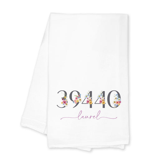 Cotton Tea Towel White-Love+Local Fantasy Garden Zip -0