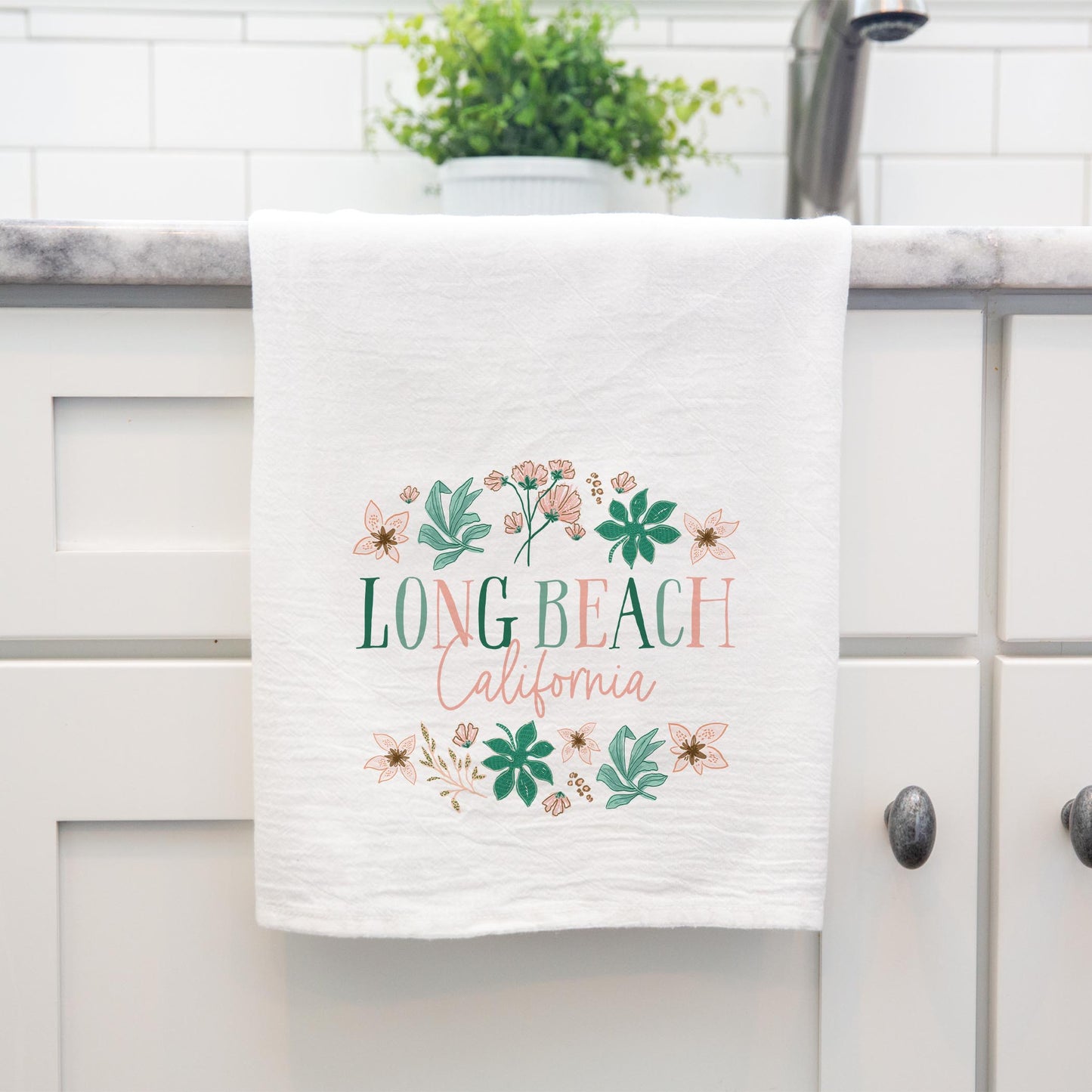 Cotton Tea Towel White-Love+Local Lush Tropics -3