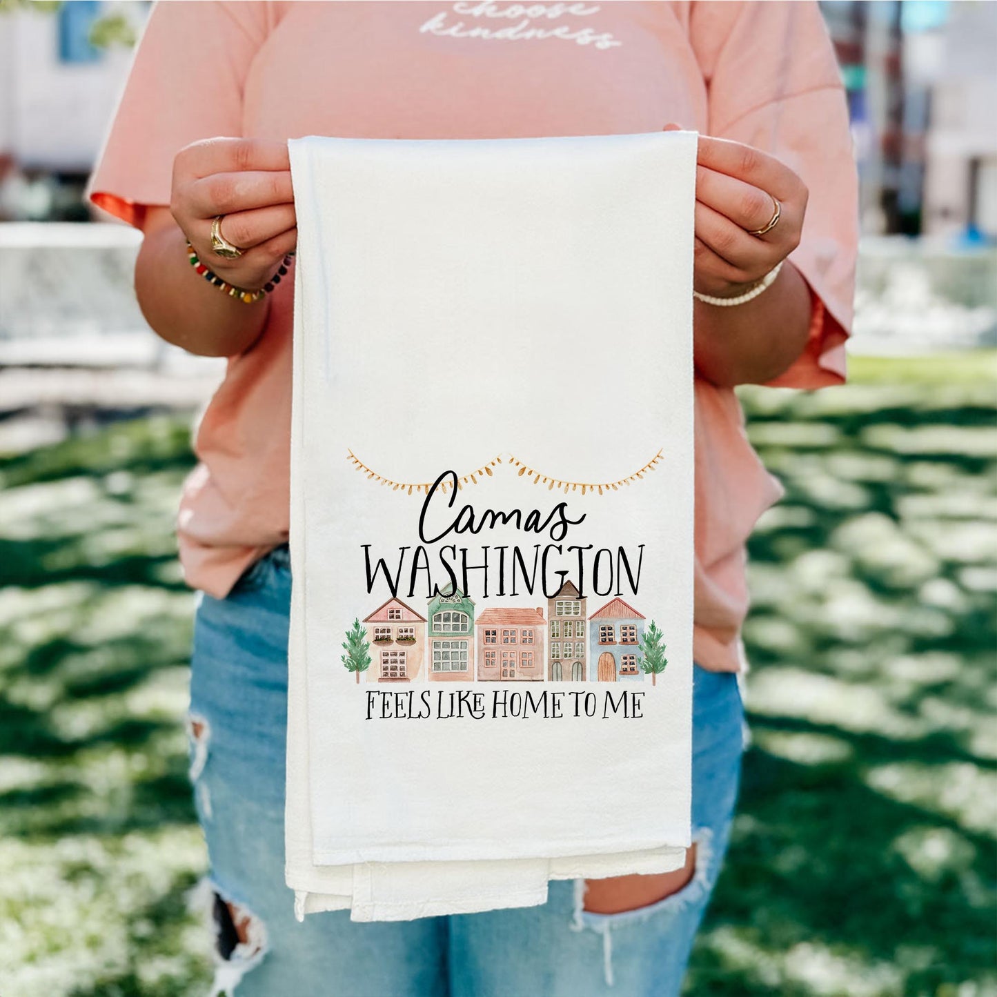 Cotton Tea Towel White-Feels Like Home To Me Camas Washington -4