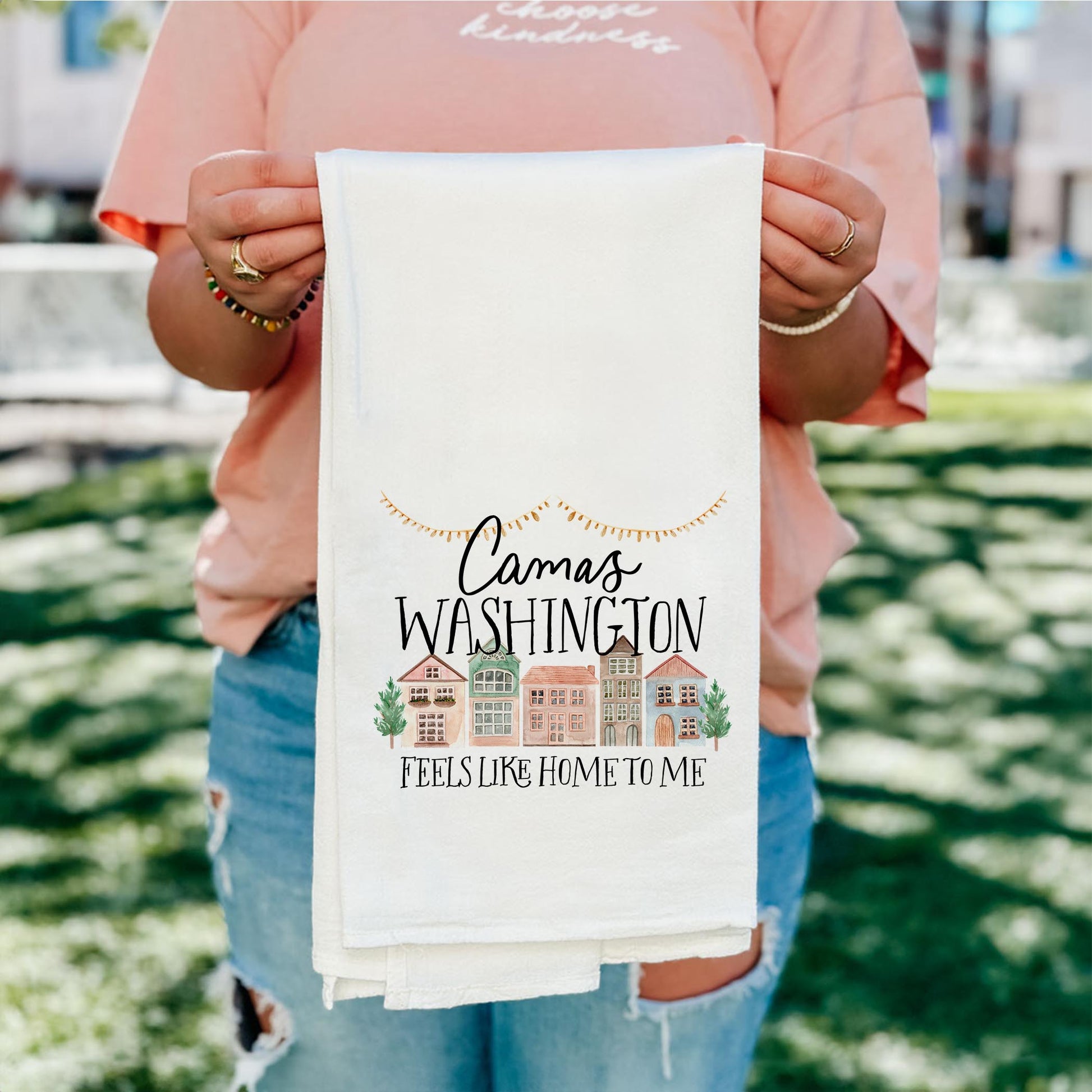 Cotton Tea Towel White-Feels Like Home To Me Camas Washington -4