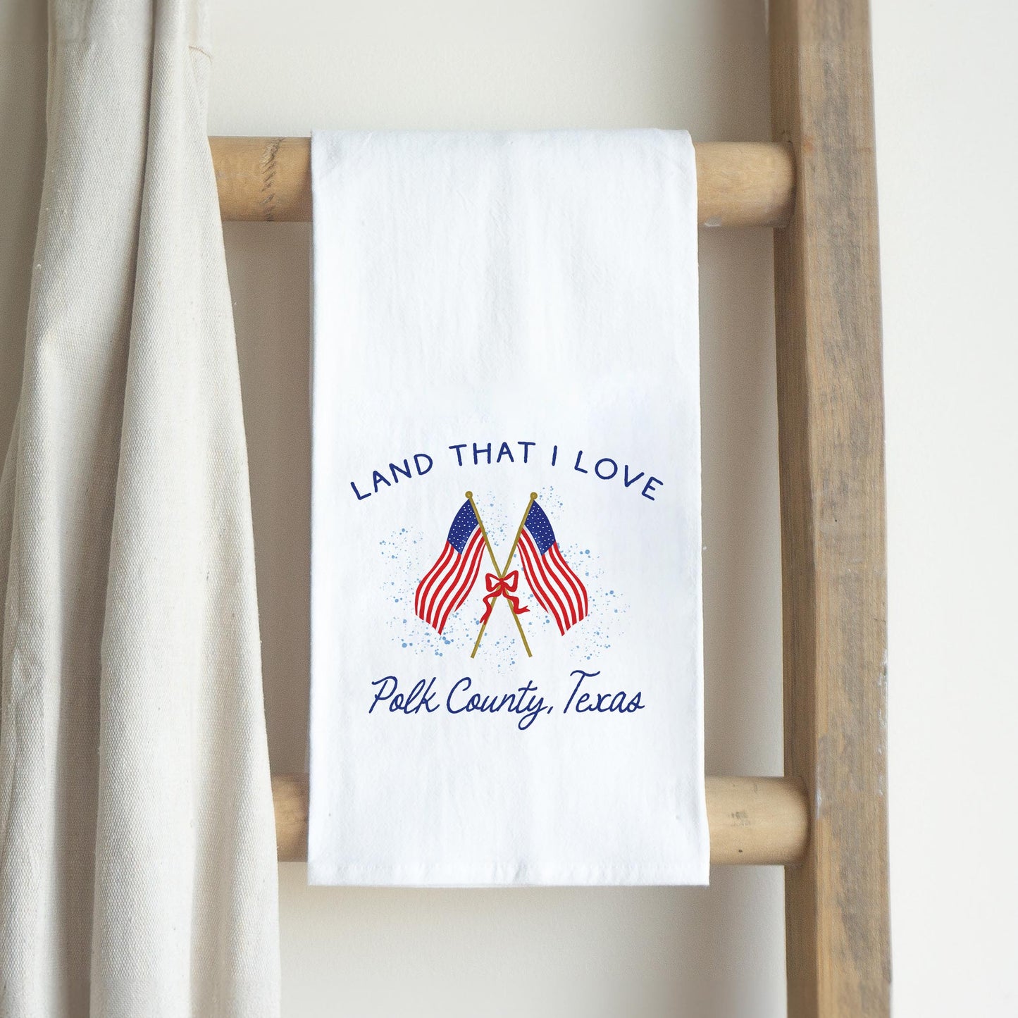 Cotton Tea Towel White-Land That I Love Polk County Texas -2