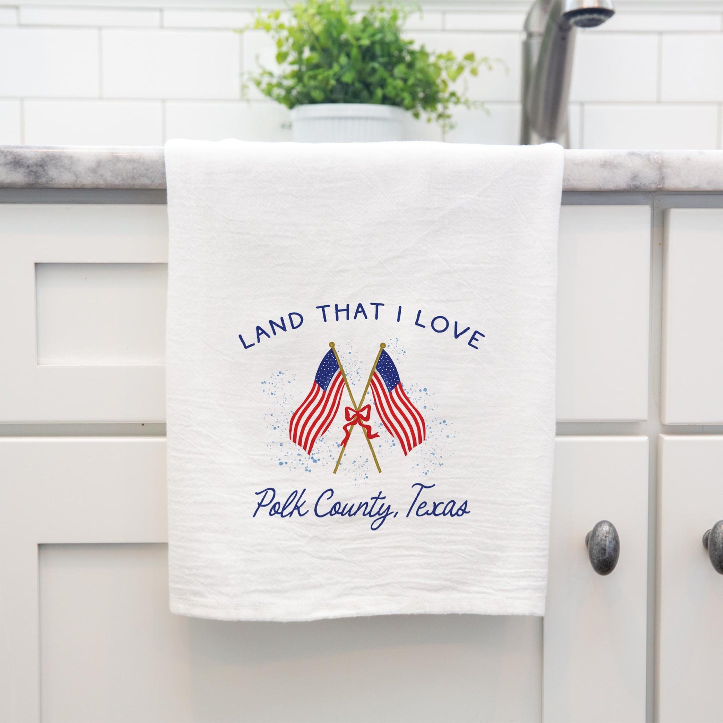 Cotton Tea Towel White-Land That I Love Polk County Texas -3