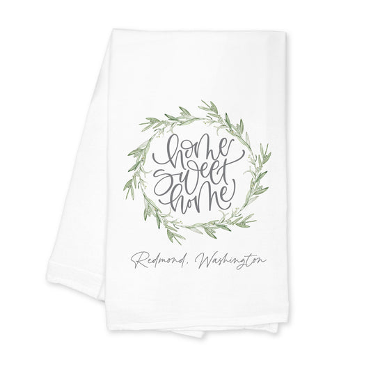 Cotton Tea Towel White-Home Wreath Redmond Washington -0