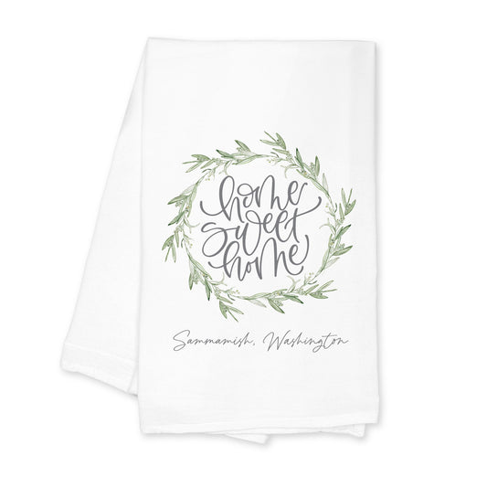 Cotton Tea Towel White-Home Wreath Sammamish Washington -0