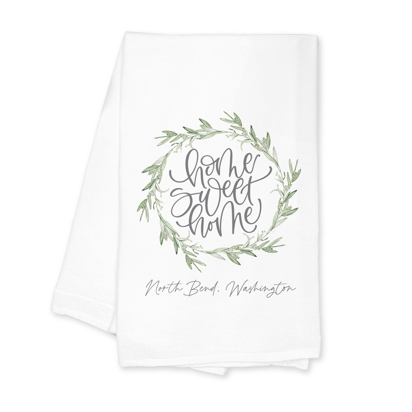 Cotton Tea Towel White-Home Wreath North Bend Washington -0