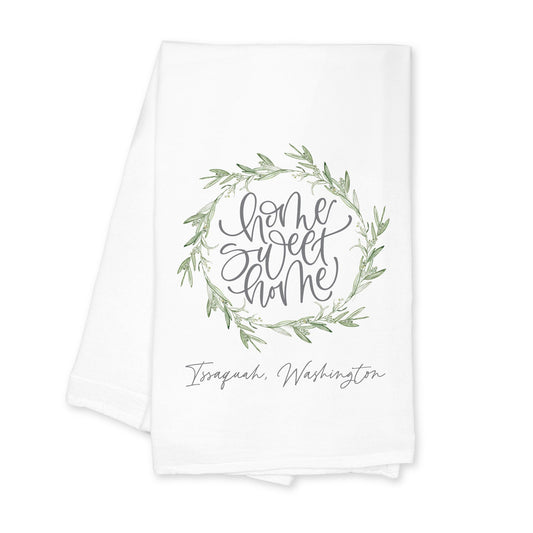 Cotton Tea Towel White-Home Wreath Issaquah Washington -0
