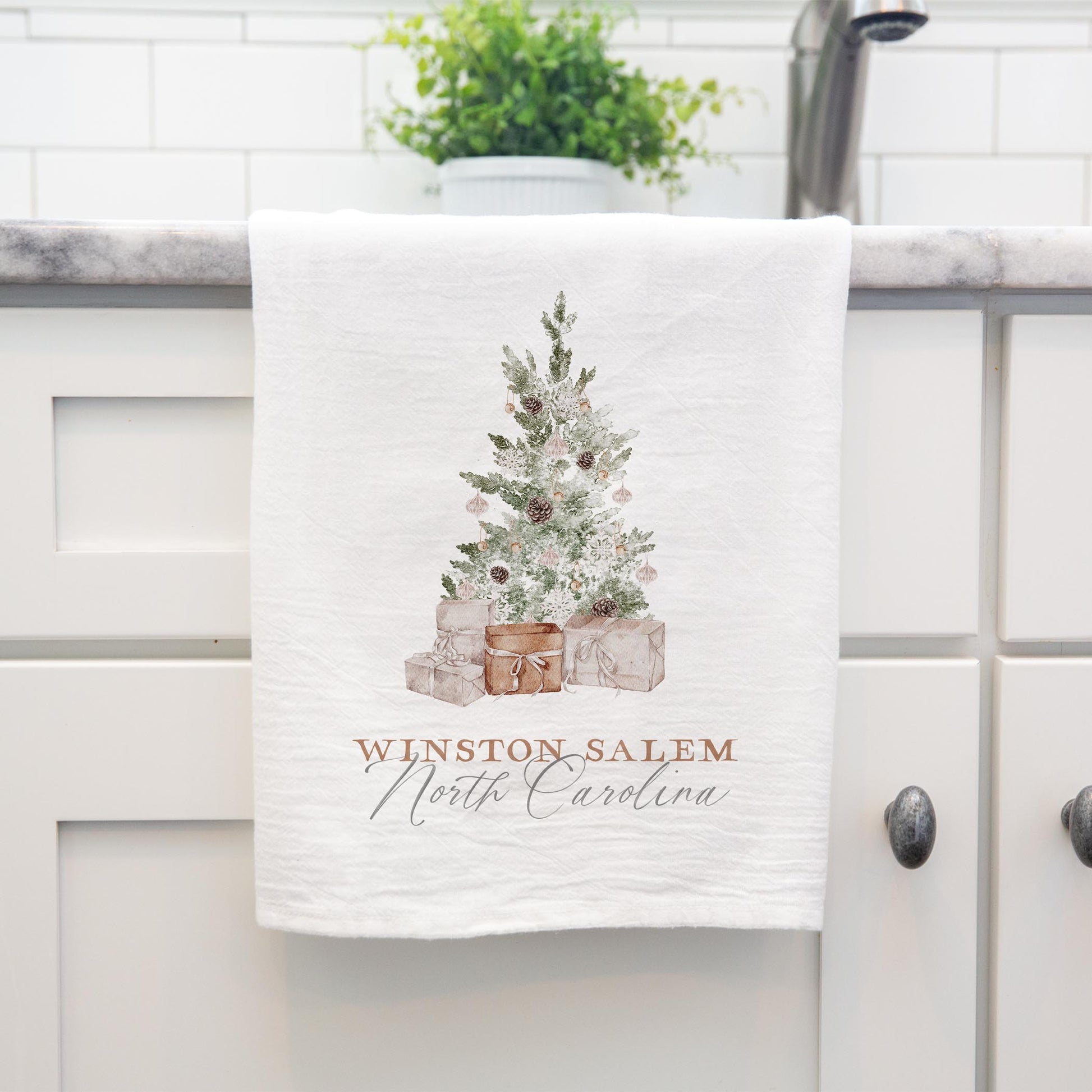 Cotton Tea Towel White-Crystal Cottage Winston Salem North Carolina -3