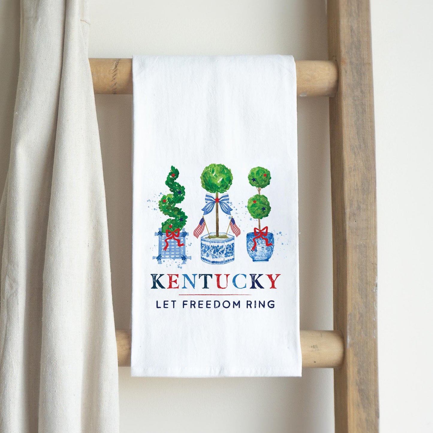 Cotton Tea Towel White-Freedom Topiary Kentucky -2