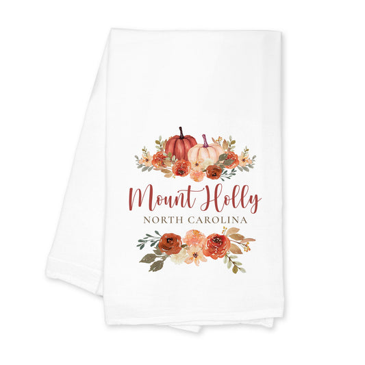 Cotton Tea Towel White-Fall & Harvest Mount Holly North Carolina -0