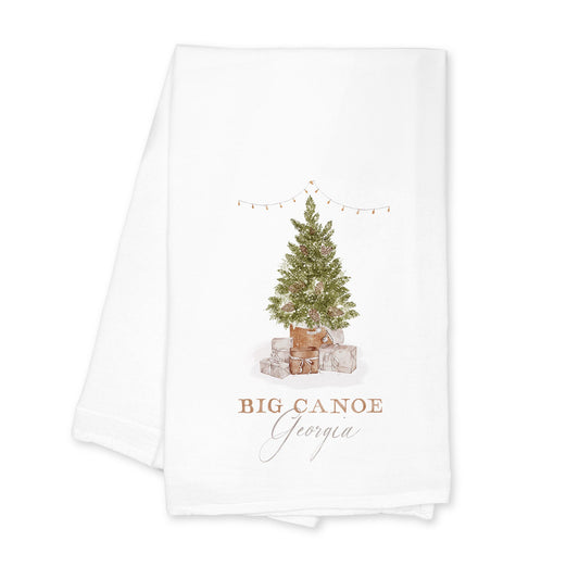 Cotton Tea Towel White-Cottage Tree Big Canoe Georgia -0