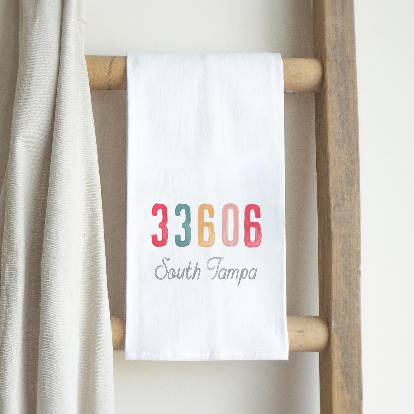 Cotton Tea Towel White-Watercolor ZIP 33606 South Tampa -2