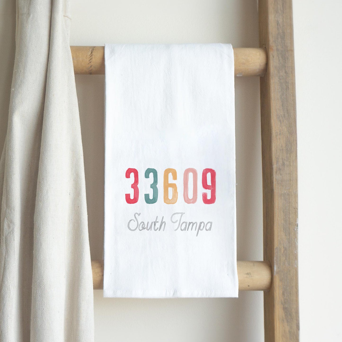 Cotton Tea Towel White-Watercolor ZIP 33609 South Tampa -2