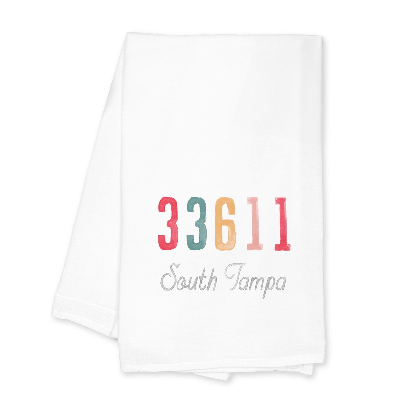 Cotton Tea Towel White-Watercolor ZIP 33611 South Tampa -0