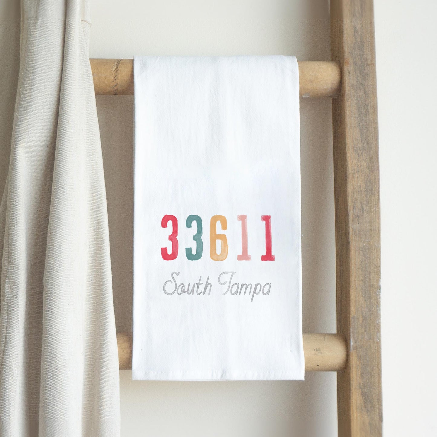 Cotton Tea Towel White-Watercolor ZIP 33611 South Tampa -2