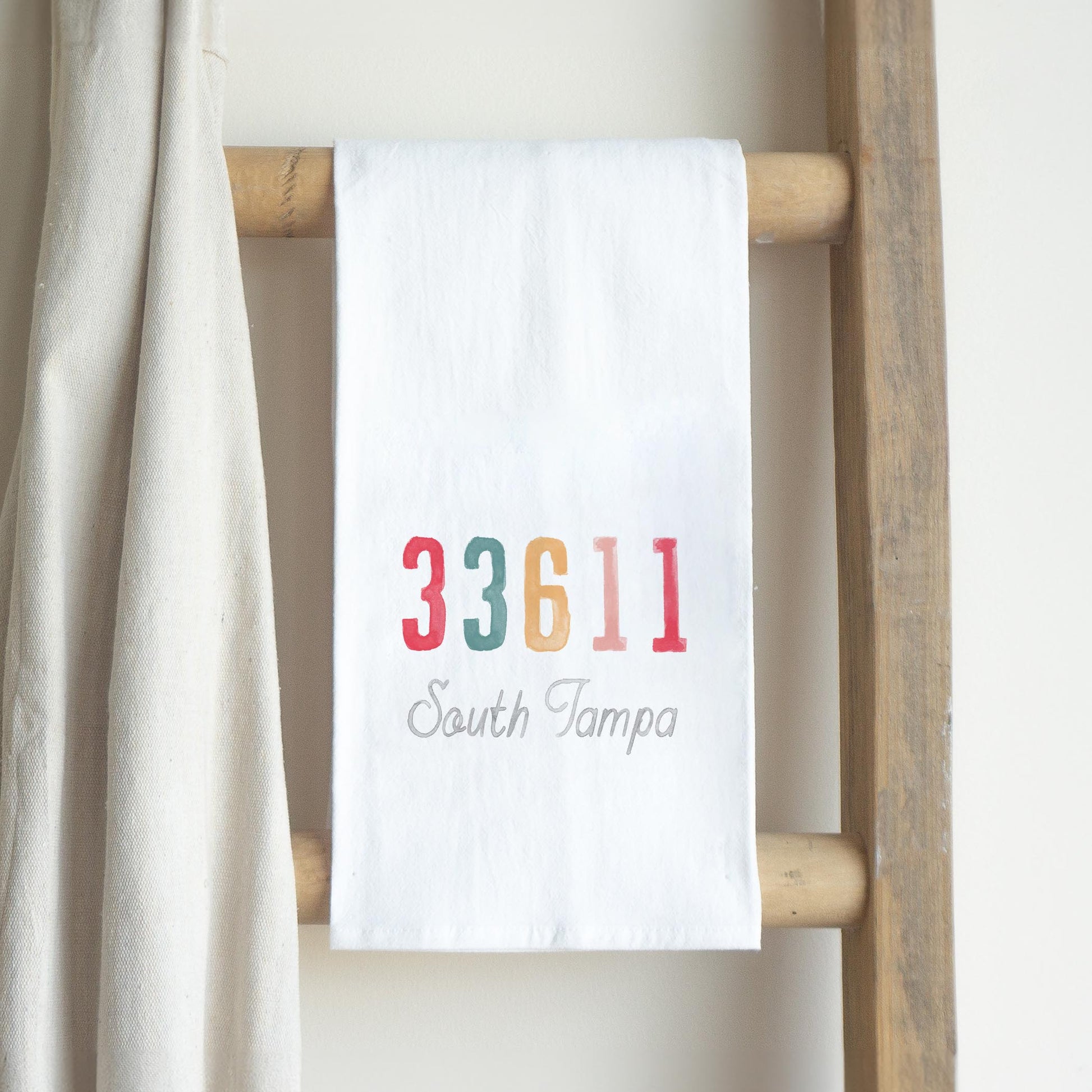 Cotton Tea Towel White-Watercolor ZIP 33611 South Tampa -2
