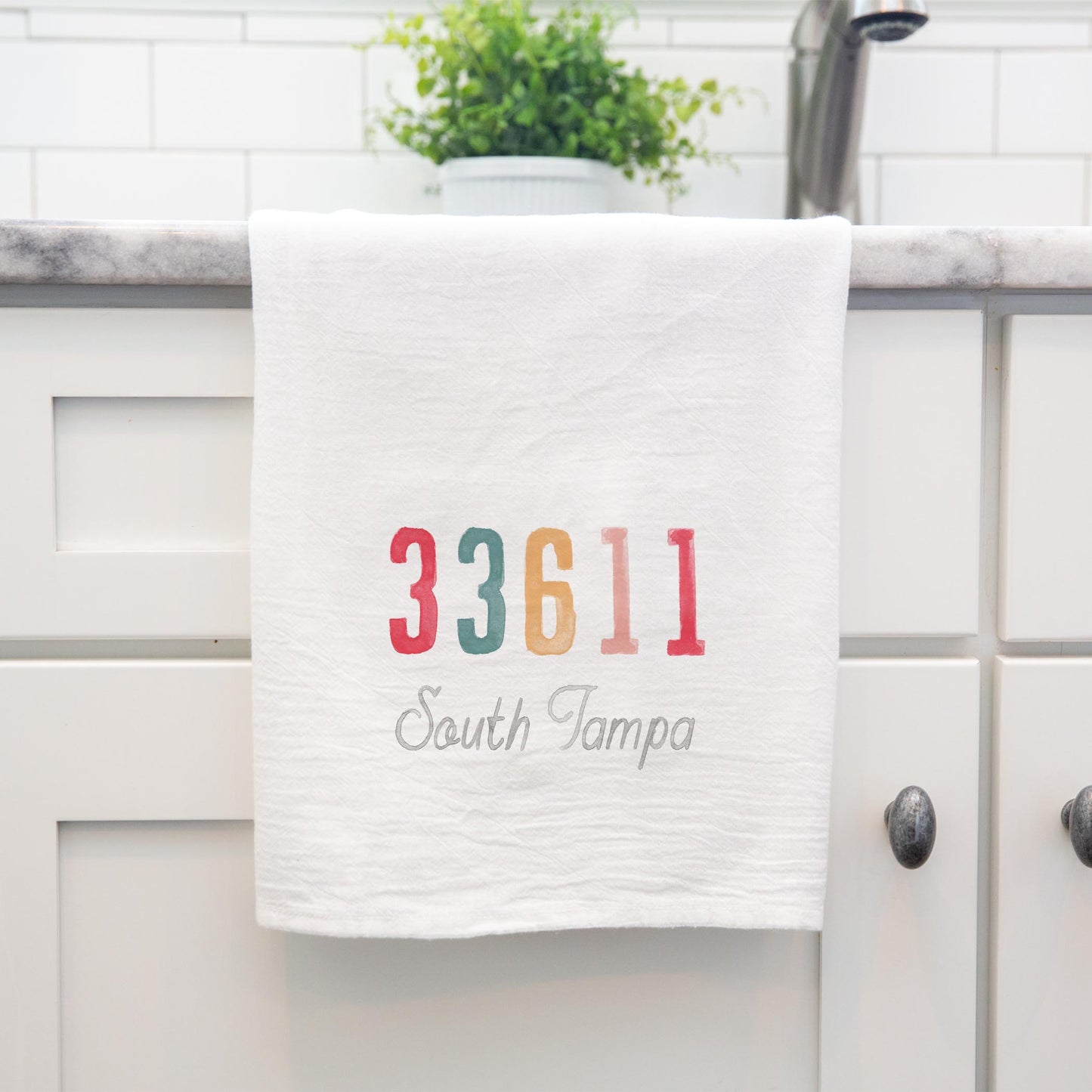 Cotton Tea Towel White-Watercolor ZIP 33611 South Tampa -3