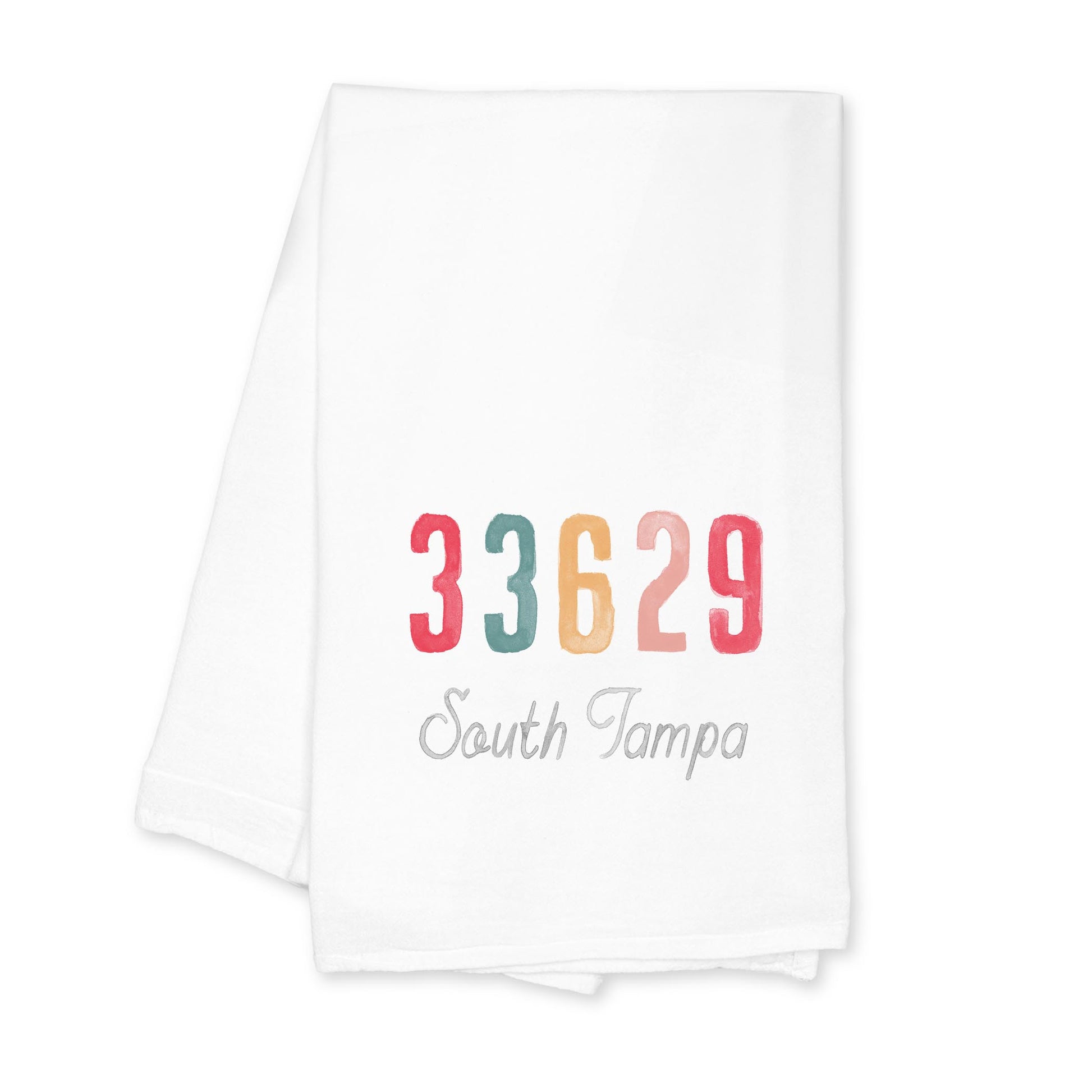 Cotton Tea Towel White-Watercolor ZIP 33629 South Tampa -0
