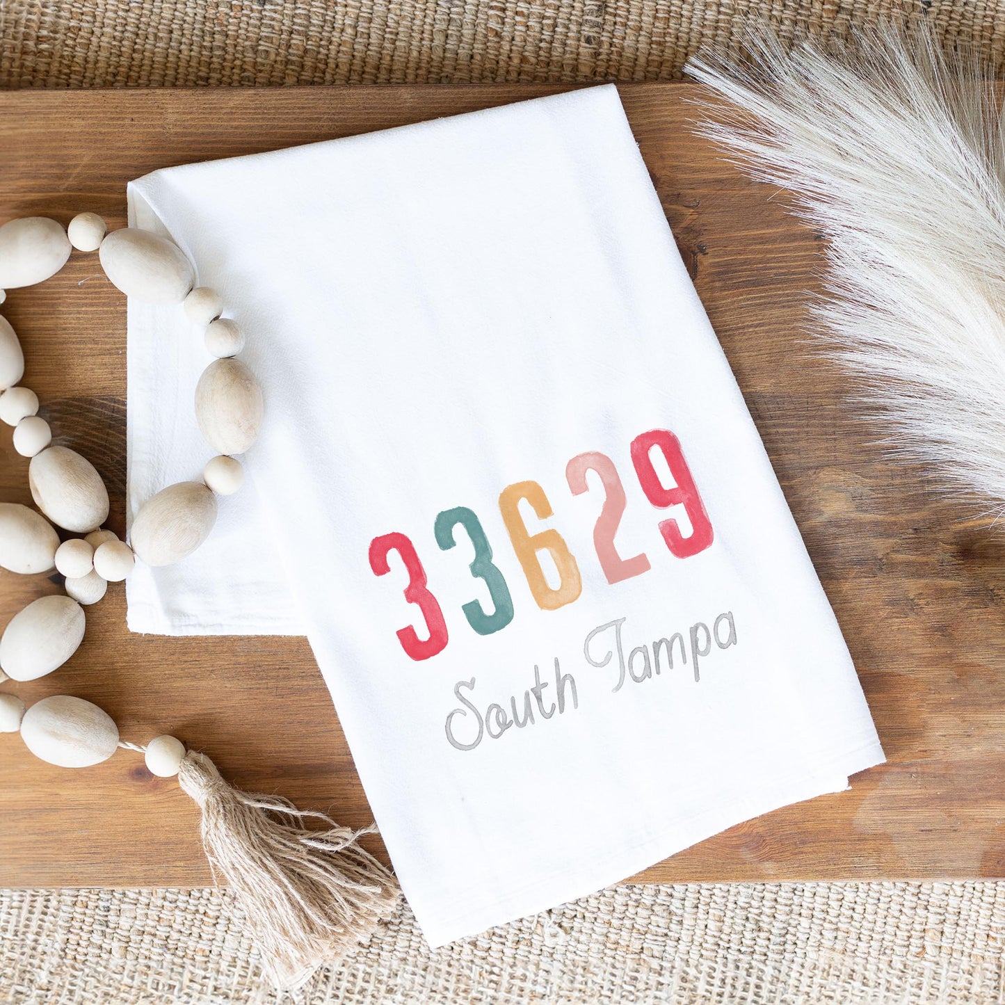 Cotton Tea Towel White-Watercolor ZIP 33629 South Tampa -1