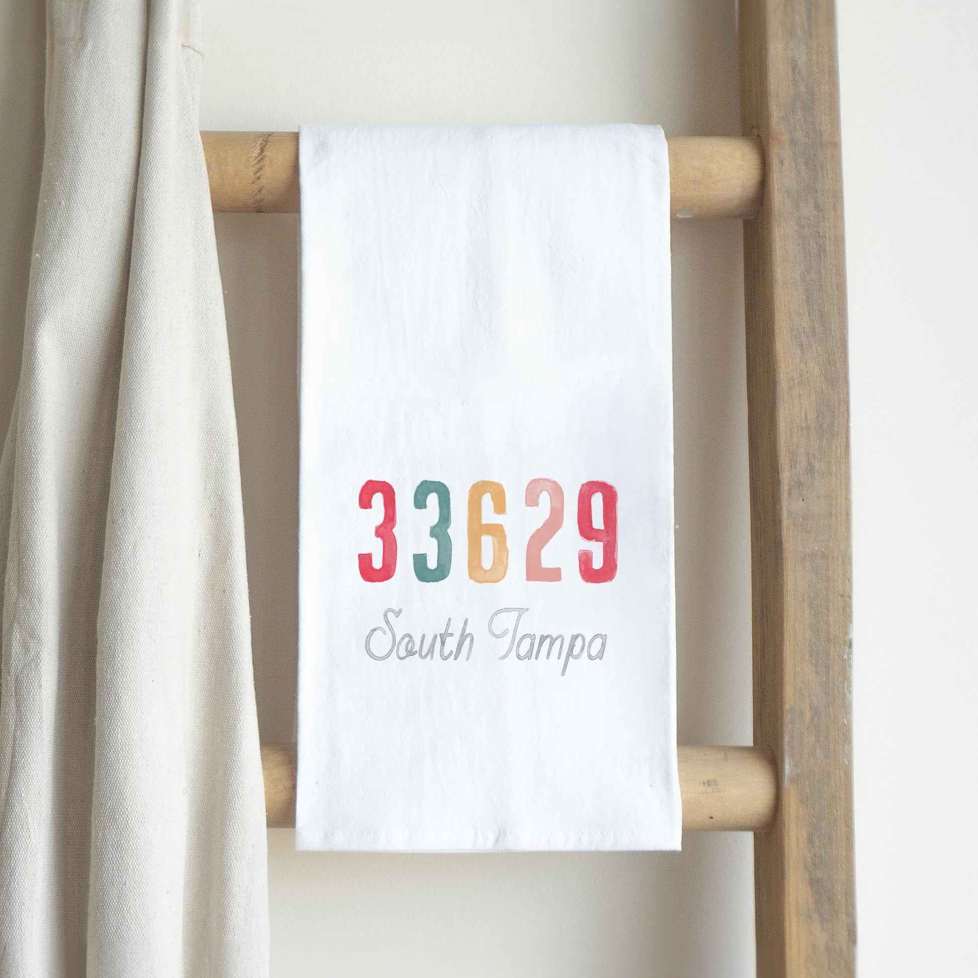 Cotton Tea Towel White-Watercolor ZIP 33629 South Tampa -2