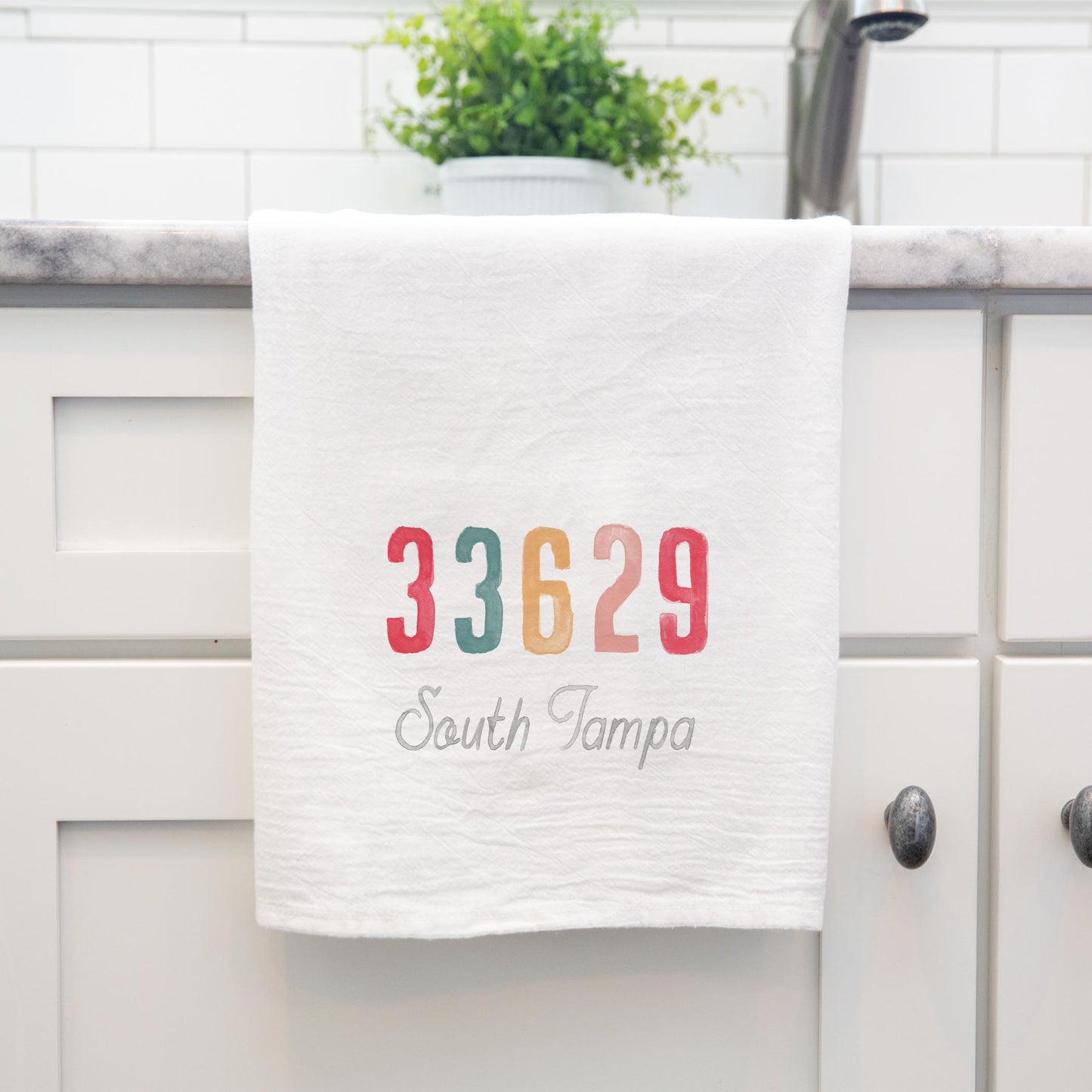 Cotton Tea Towel White-Watercolor ZIP 33629 South Tampa -3