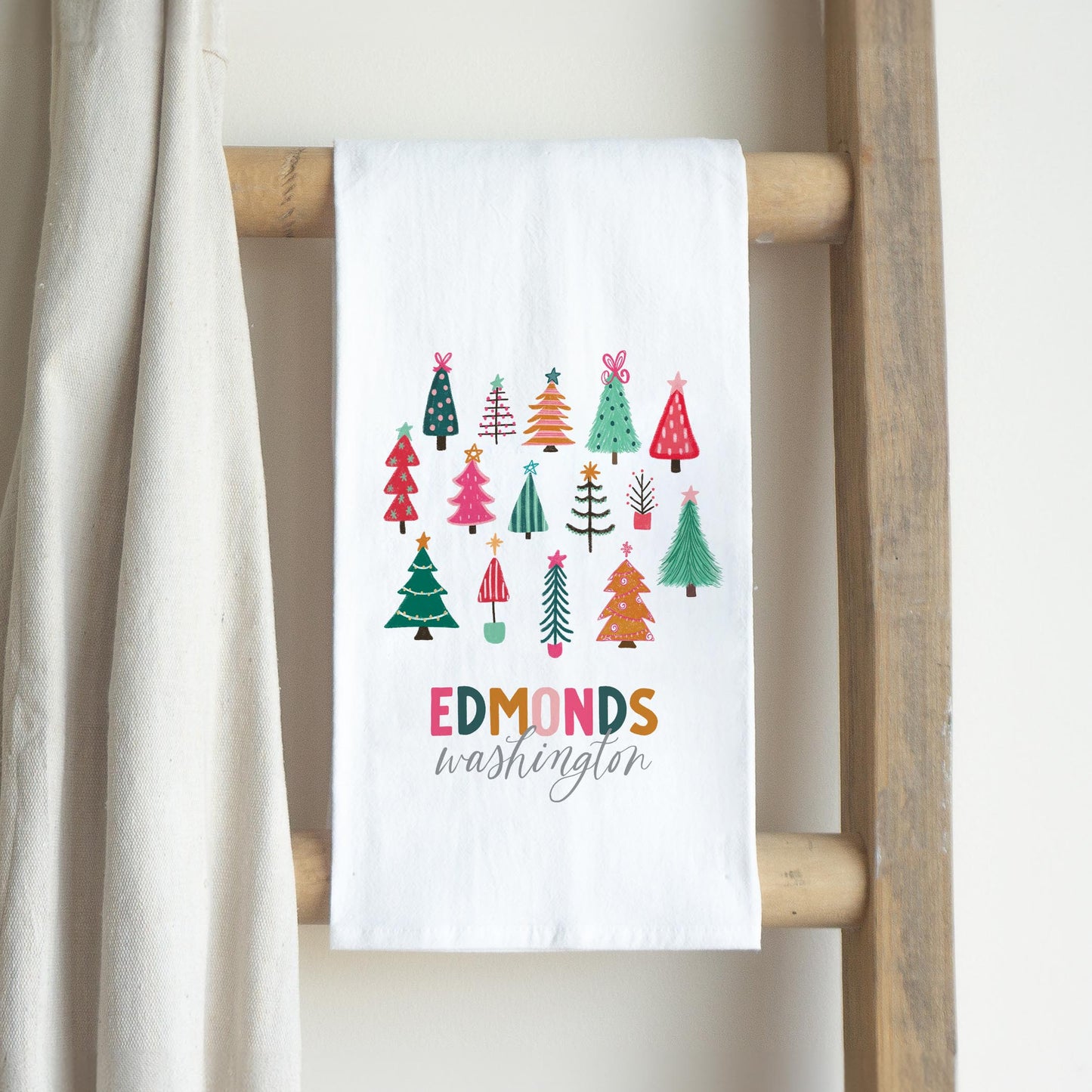 Cotton Tea Towel White-Whimsy Wonderland Edmonds Washington